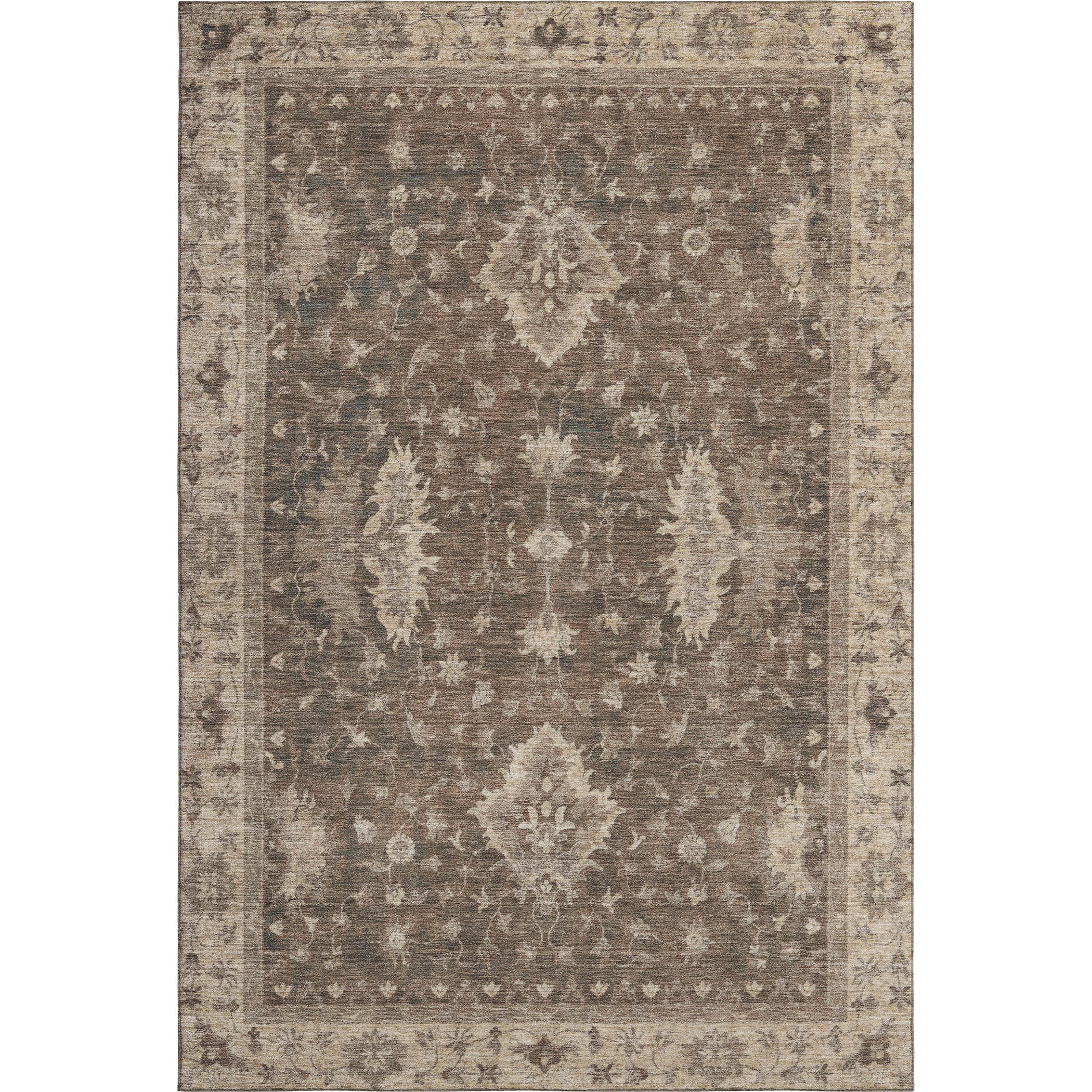 Siena Machine Washable Traditional Brown Rug 2'6" x 3'10" #shape_Rectangle