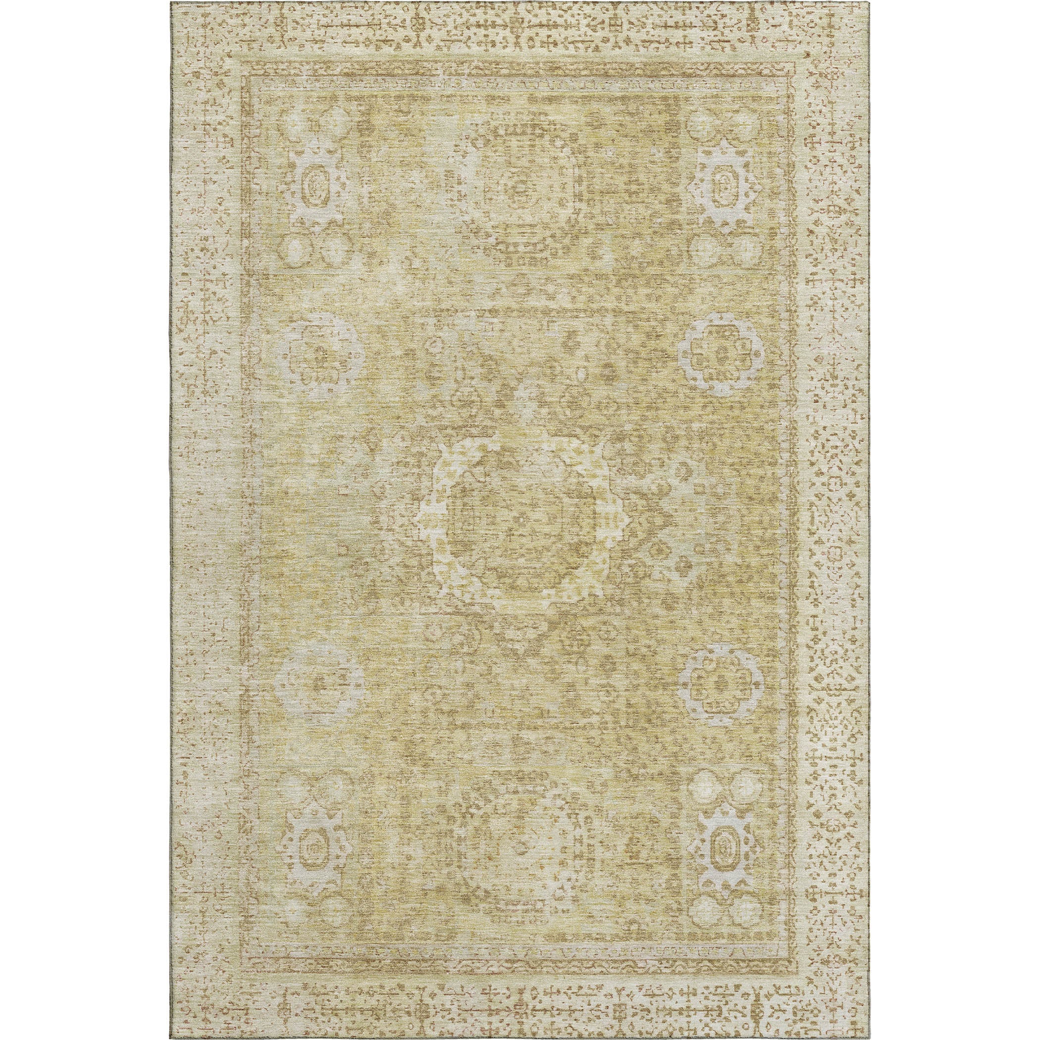 Budapest Machine Washable Traditional Beige Brown Rug 2'6" x 3'10" #shape_Rectangle