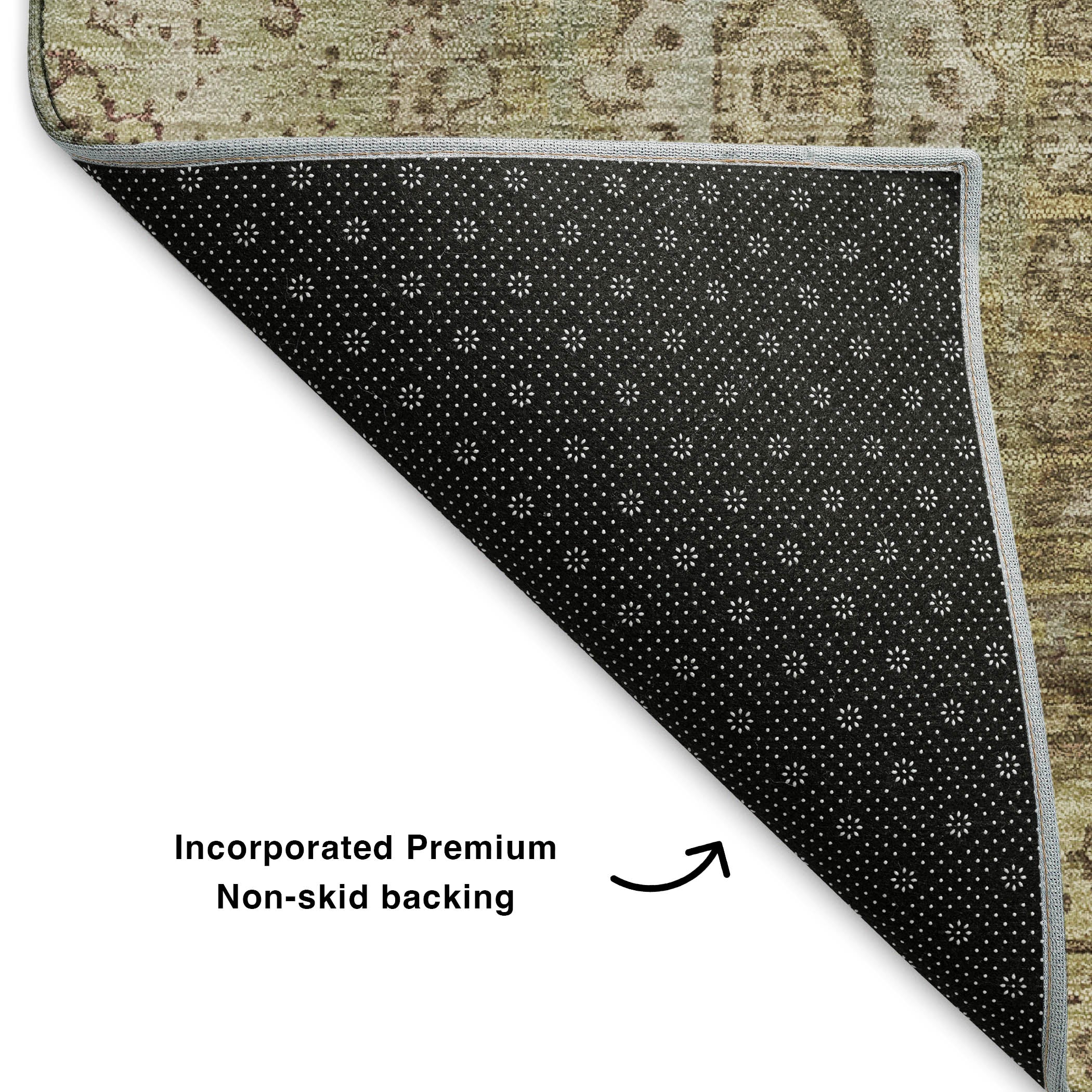Budapest Machine Washable Traditional Brown Rug 1'8" x 2'6" #shape_Rectangle