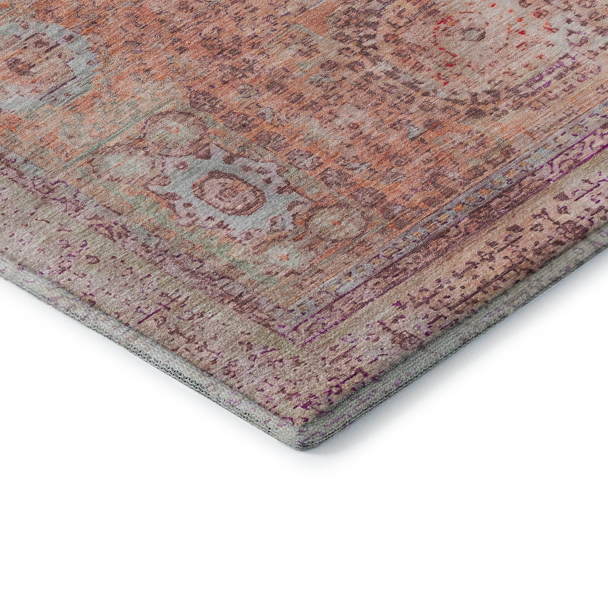 Budapest Machine Washable Traditional Orange Rug 1'8" x 2'6" #shape_Rectangle