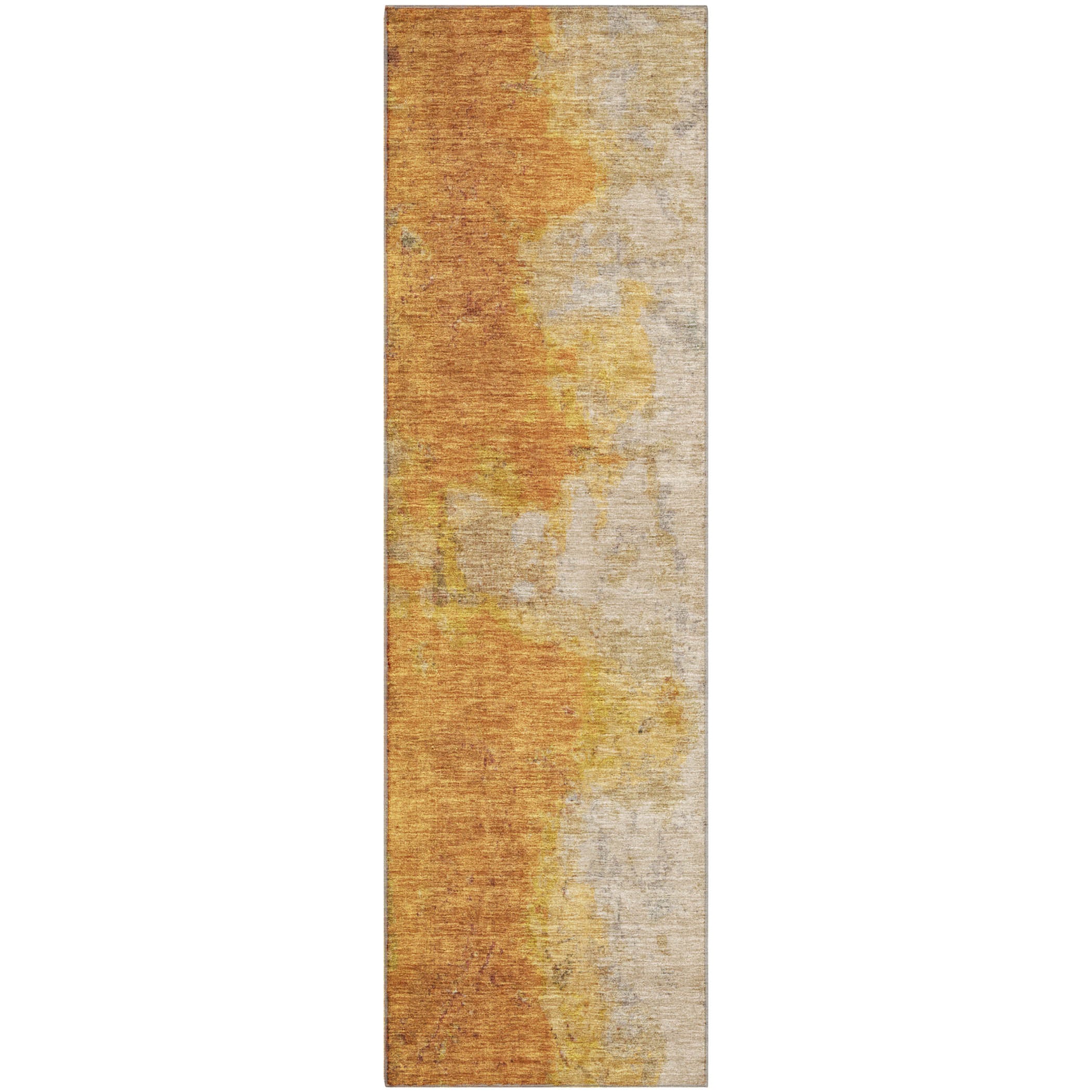 Salzburg Machine Washable Transitional Copper Orange Rug 2'3" x 7'6" #shape_Runner
