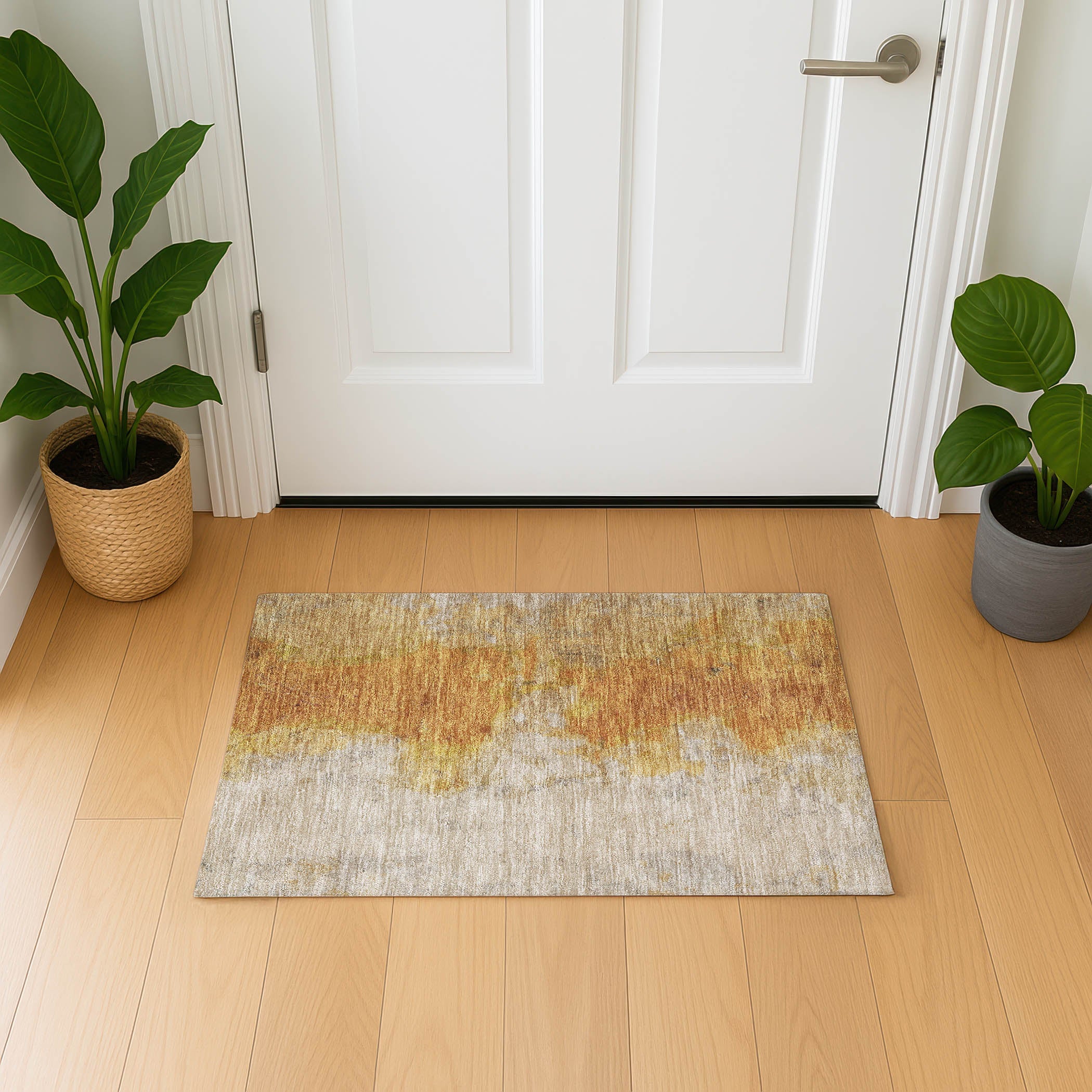Salzburg Machine Washable Transitional Copper Orange Rug 1'8" x 2'6" #shape_Rectangle