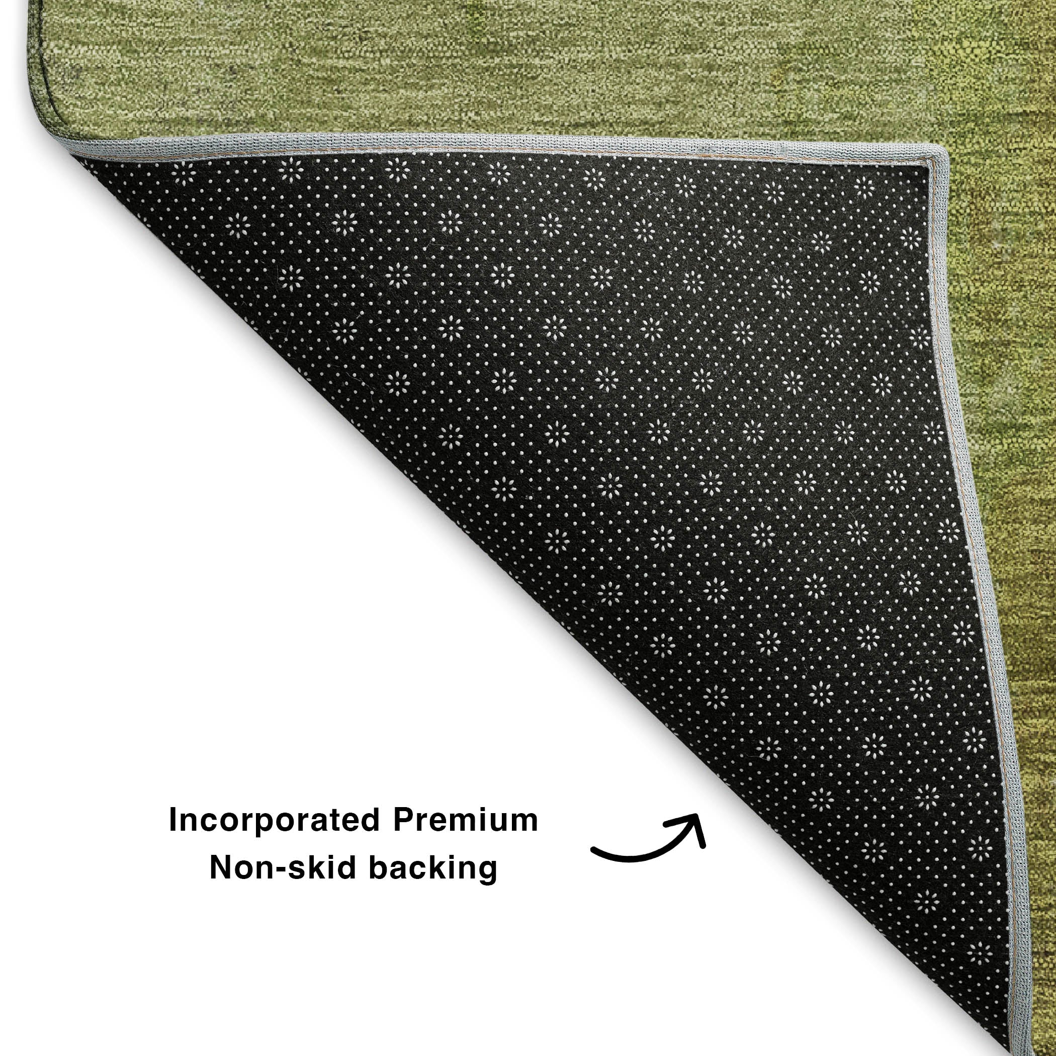 Salzburg Machine Washable Transitional Olive Green Rug 1'8" x 2'6" #shape_Rectangle