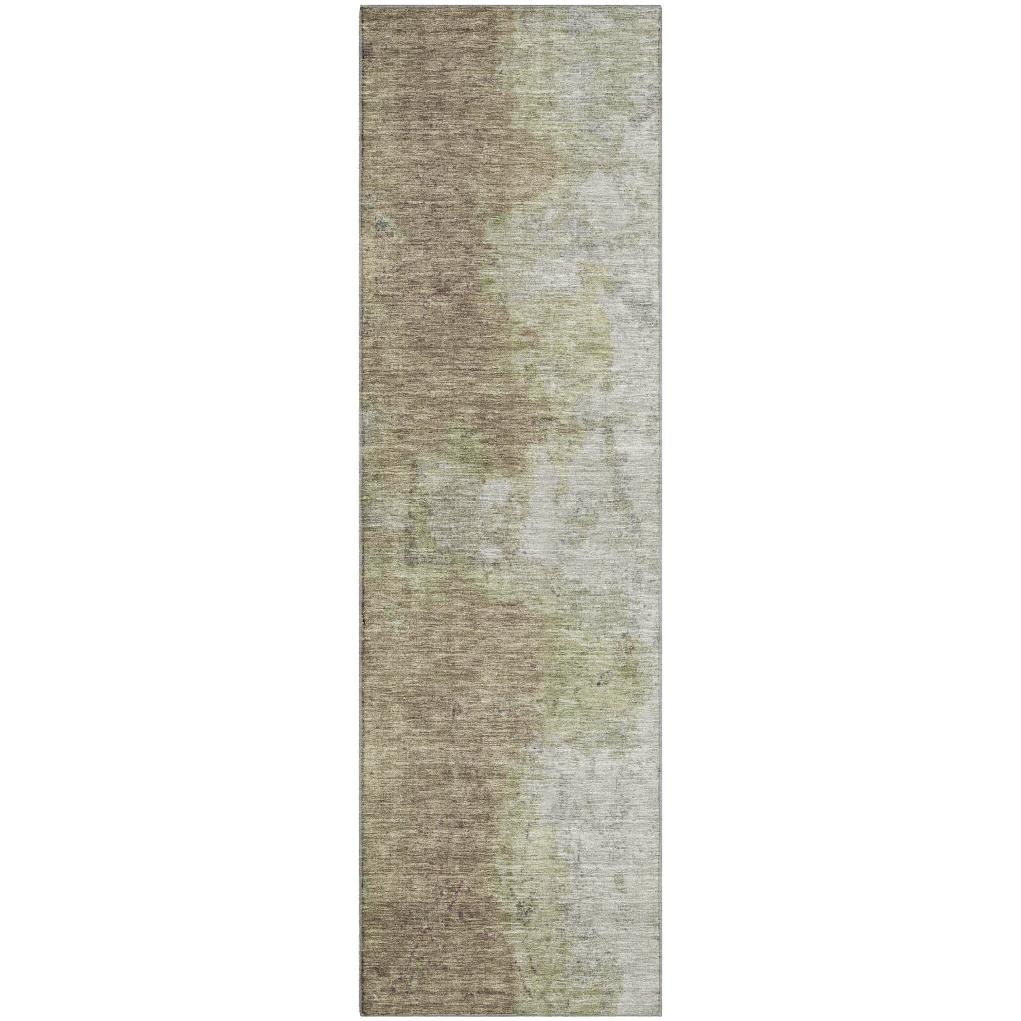 Salzburg Machine Washable Transitional Taupe Brown Rug 2'3" x 7'6" #shape_Runner