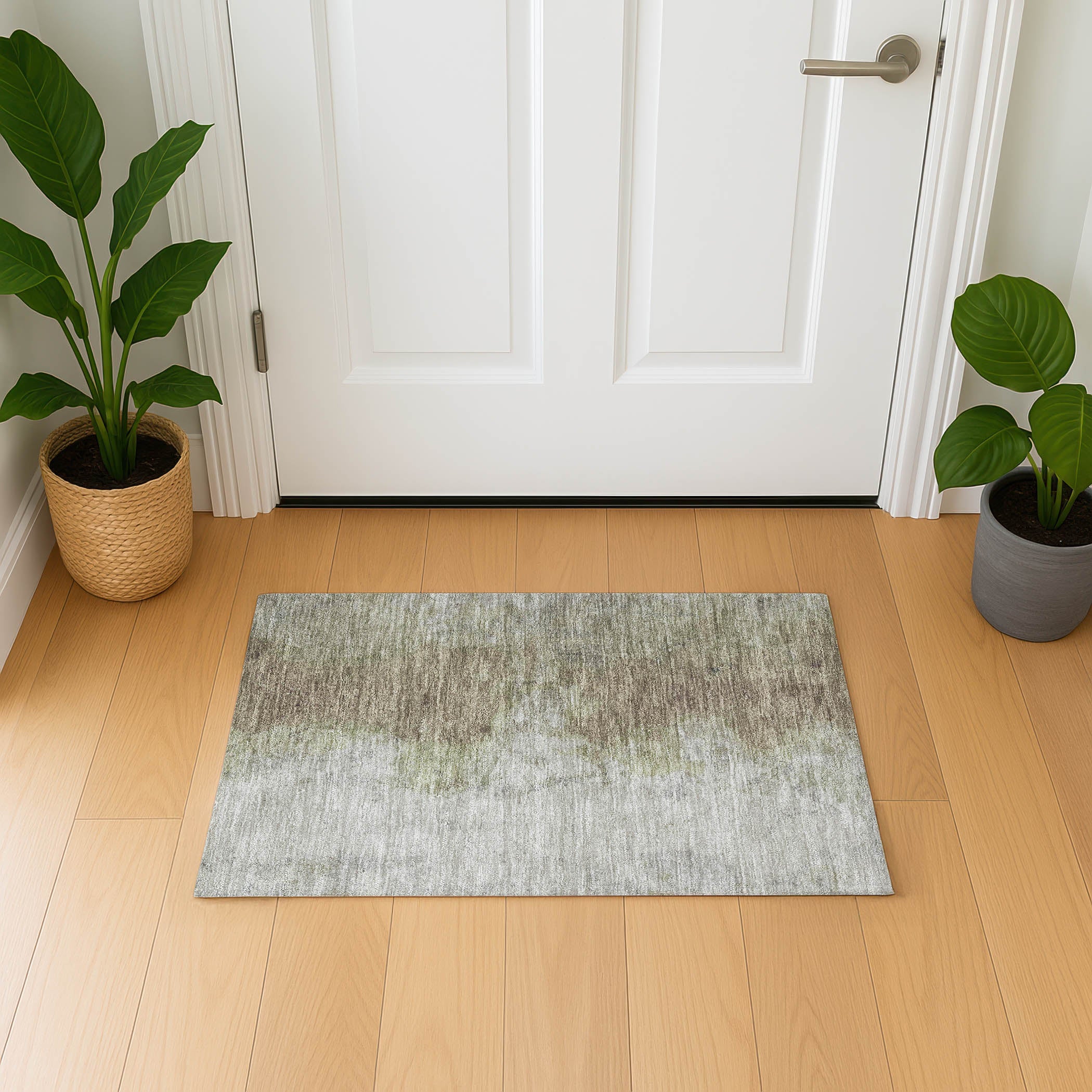 Salzburg Machine Washable Transitional Taupe Brown Rug 1'8" x 2'6" #shape_Rectangle