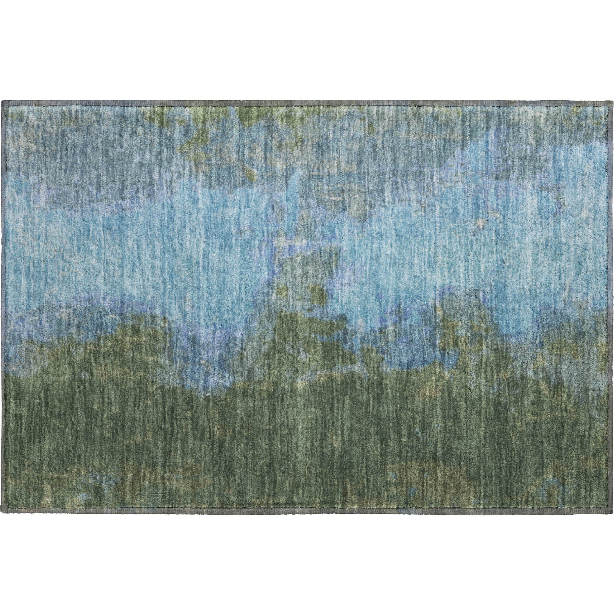 Dubrovnik Machine Washable Transitional Cactus Green Rug 1'8" x 2'6" #shape_Rectangle