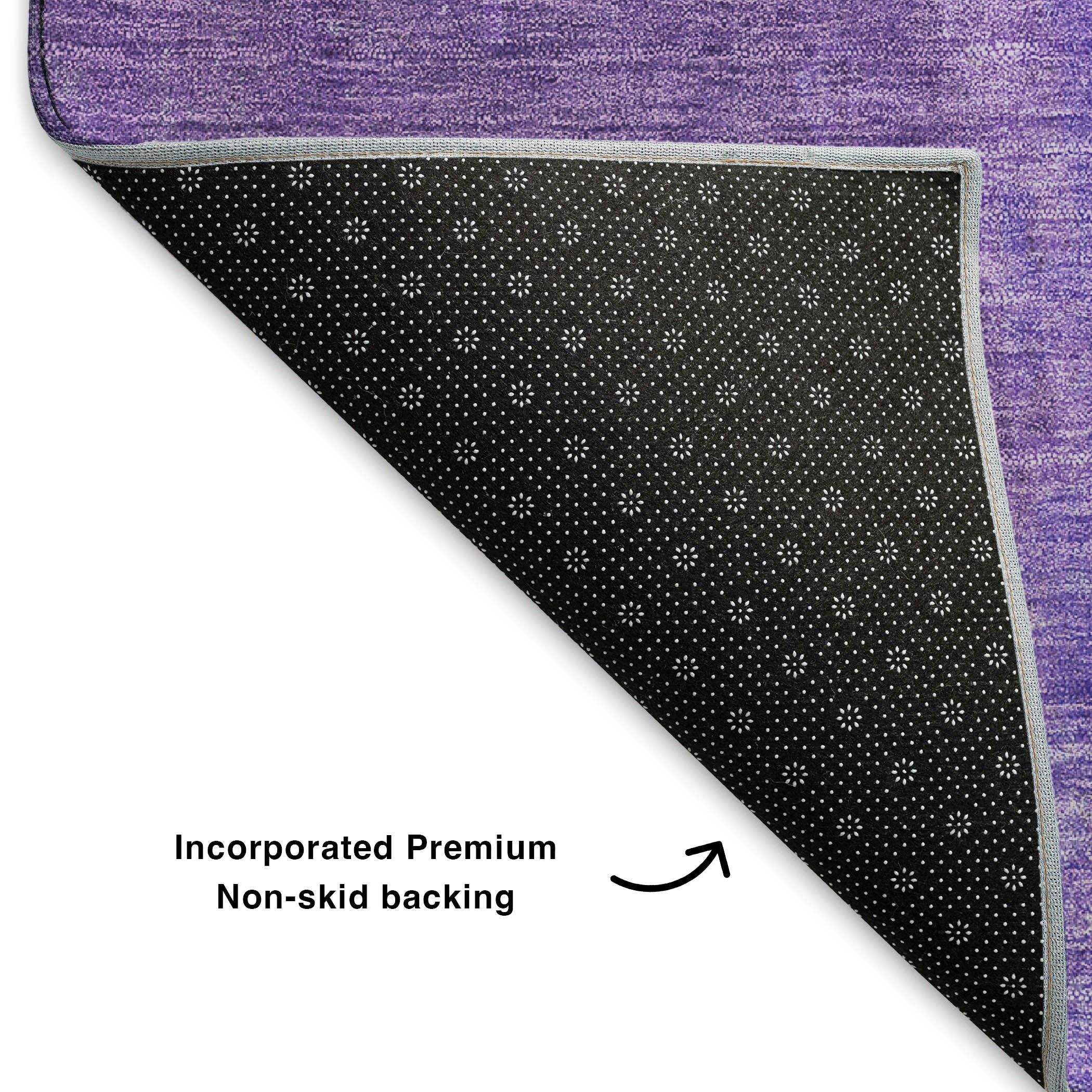 Dubrovnik Machine Washable Transitional Eggplant Purple Rug 1'8" x 2'6" #shape_Rectangle