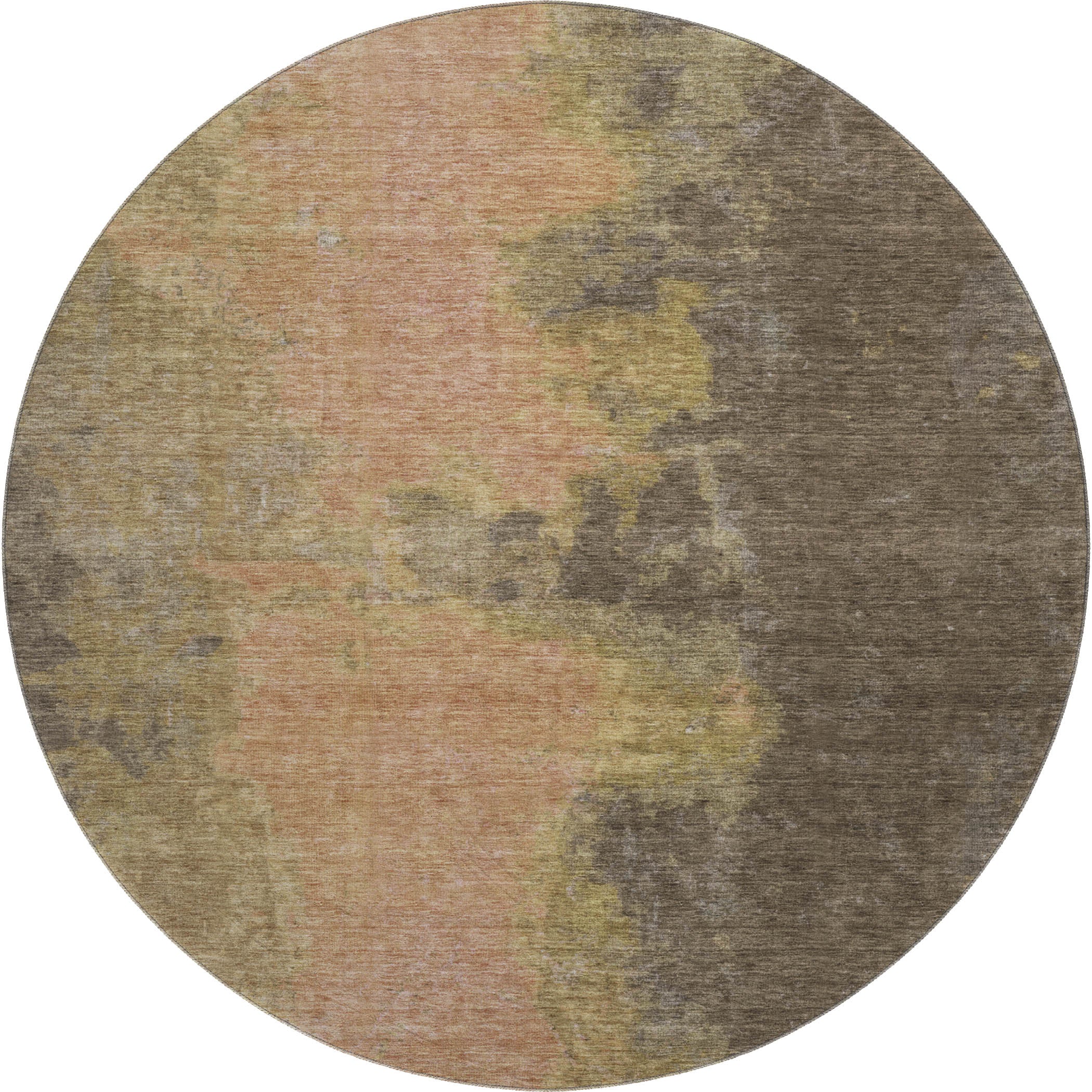 Dubrovnik Machine Washable Transitional Fudge Brown Rug 8' x 8' #shape_Round