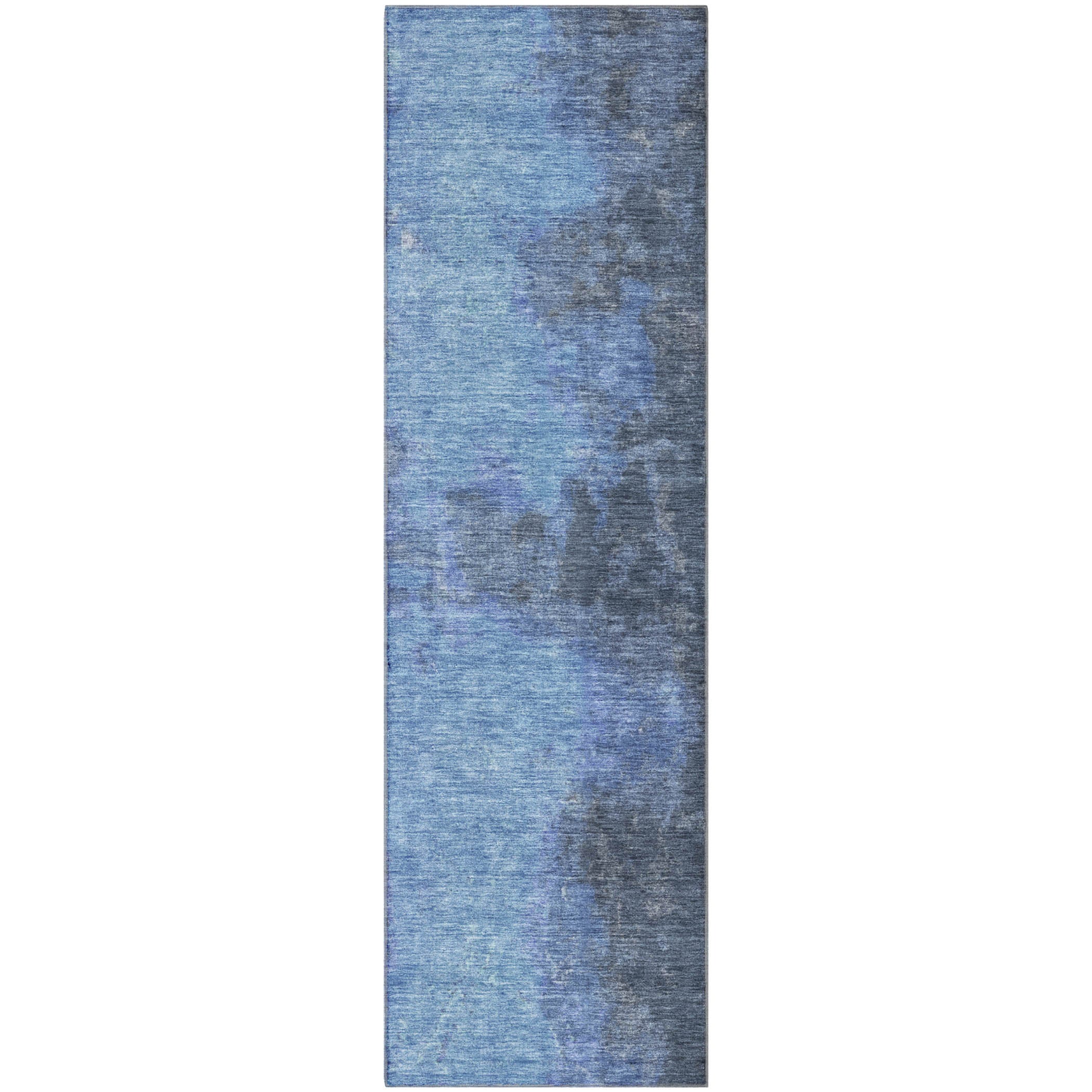 Dubrovnik Machine Washable Transitional Navy Blue Rug 2'3" x 7'6" #shape_Runner