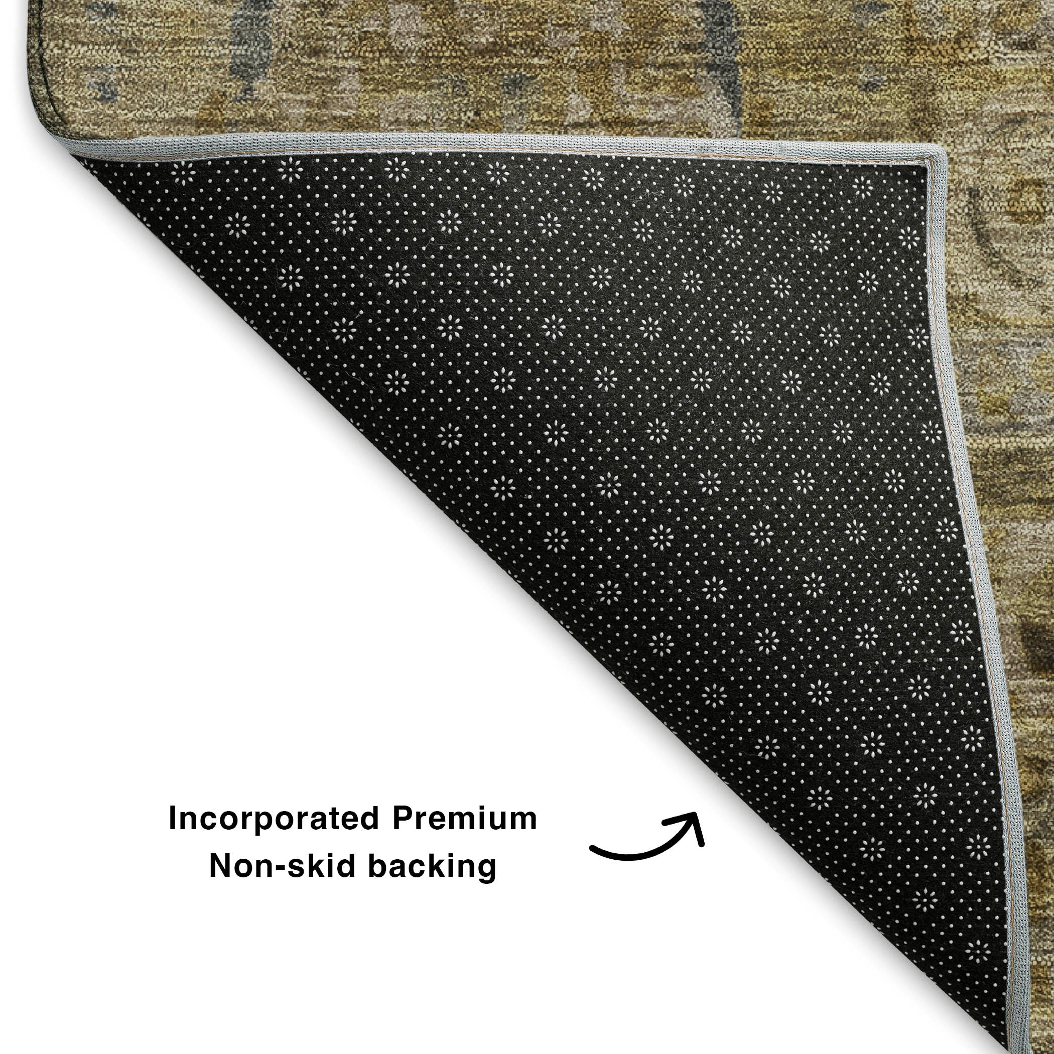 Dublin Machine Washable Traditional Brown Rug 1'8" x 2'6" #shape_Rectangle