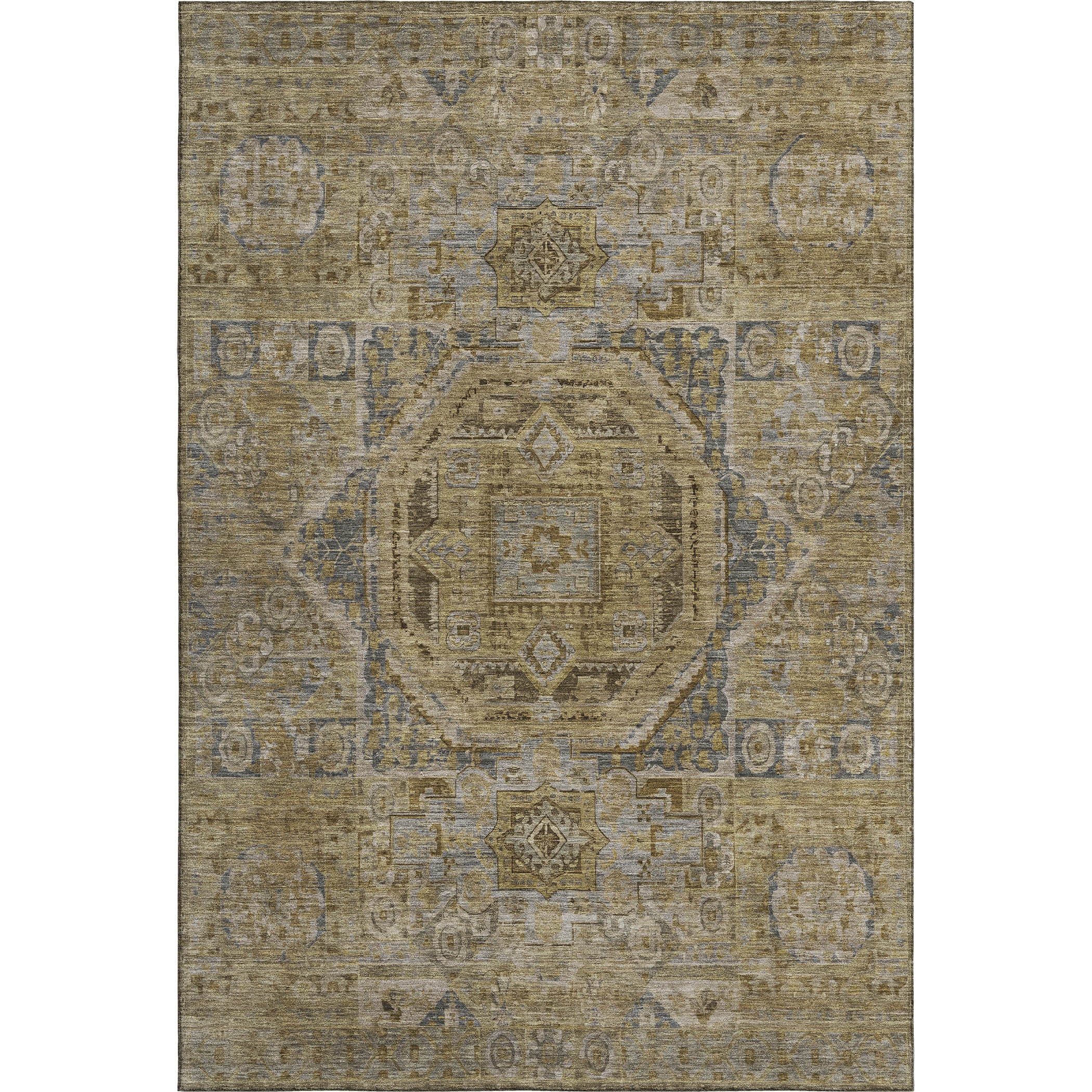 Dublin Machine Washable Traditional Brown Rug 2'6" x 3'10" #shape_Rectangle