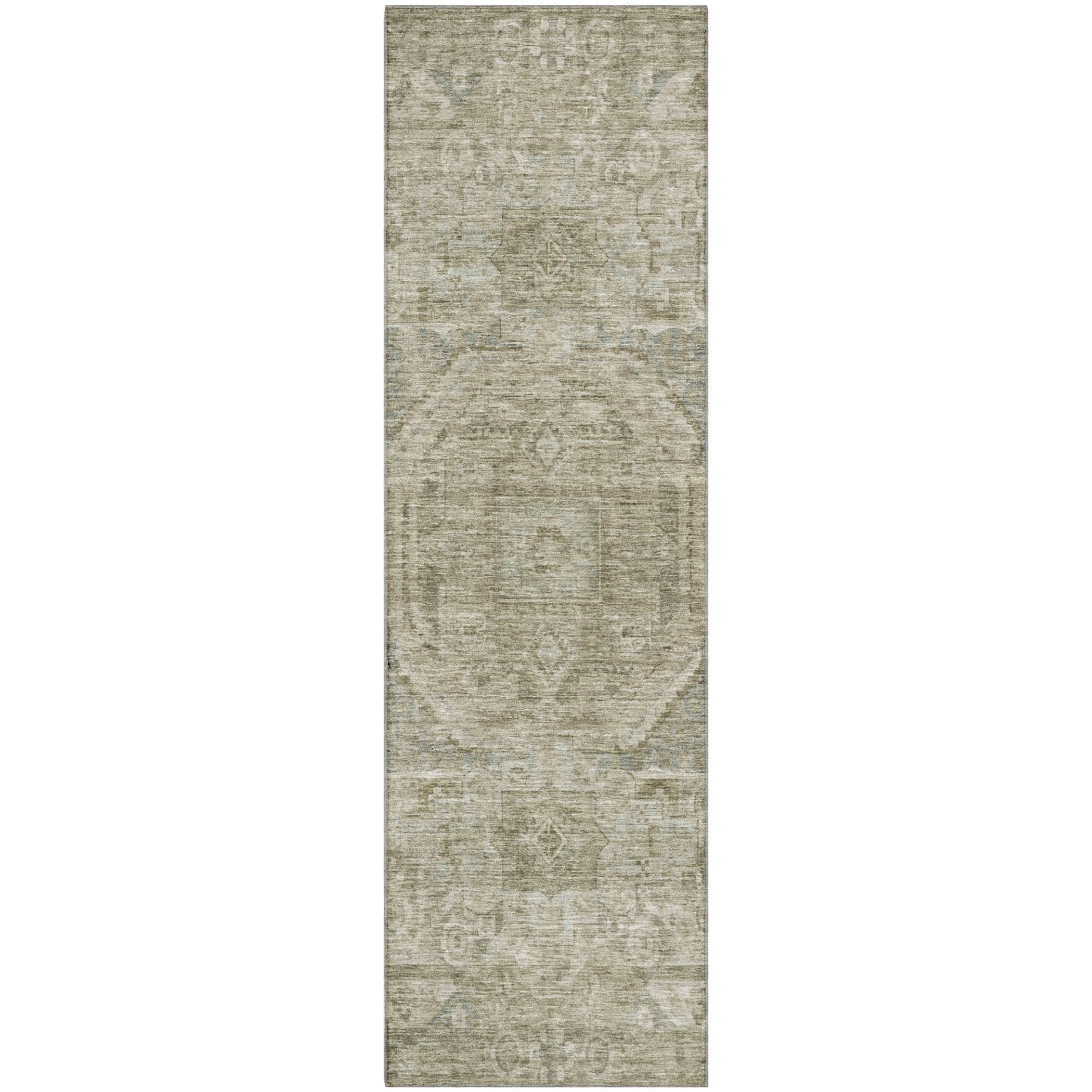 Dublin Machine Washable Traditional Gray Rug 2'3" x 7'6" #shape_Runner