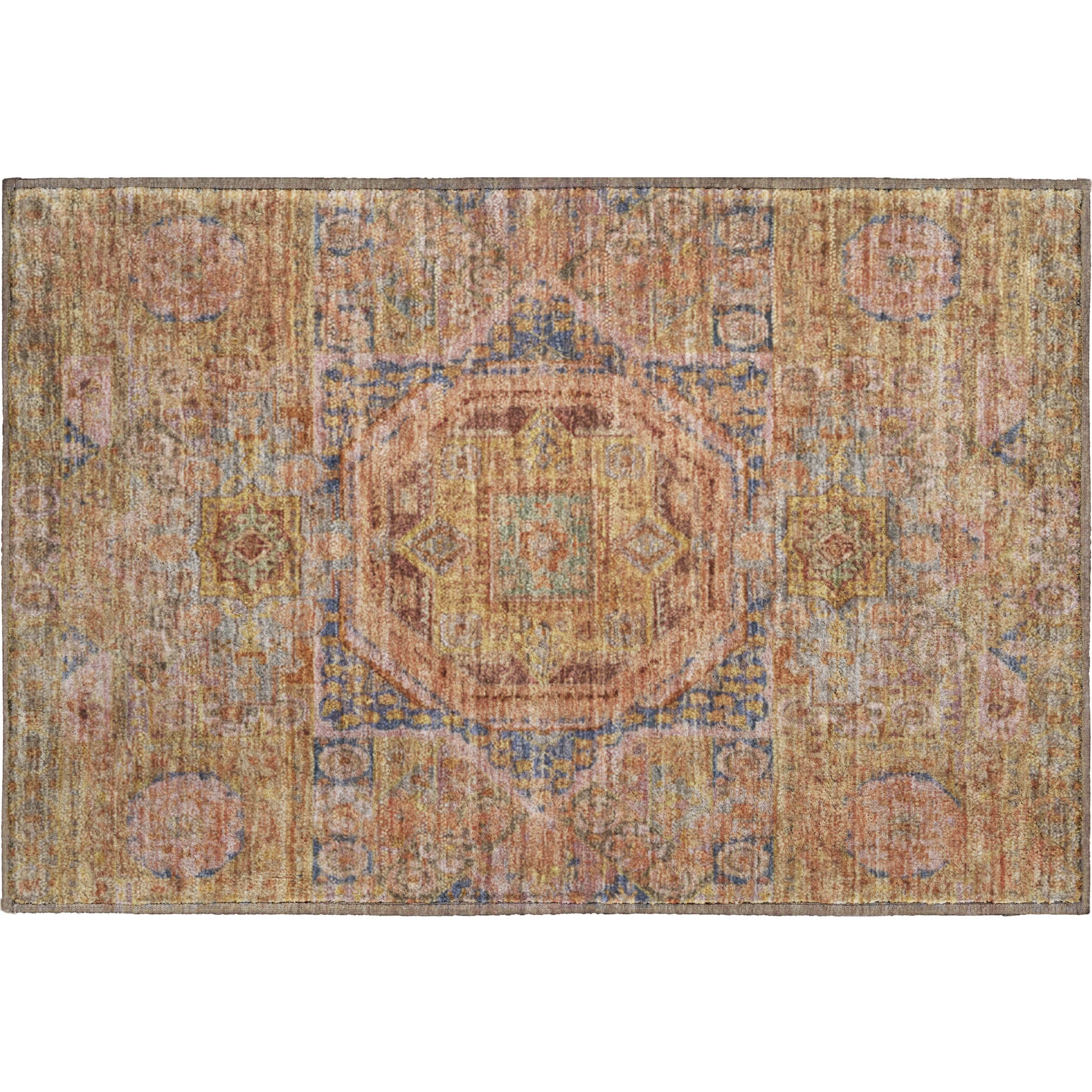 Dublin Machine Washable Traditional Paprika Orange Rug 1'8" x 2'6" #shape_Rectangle