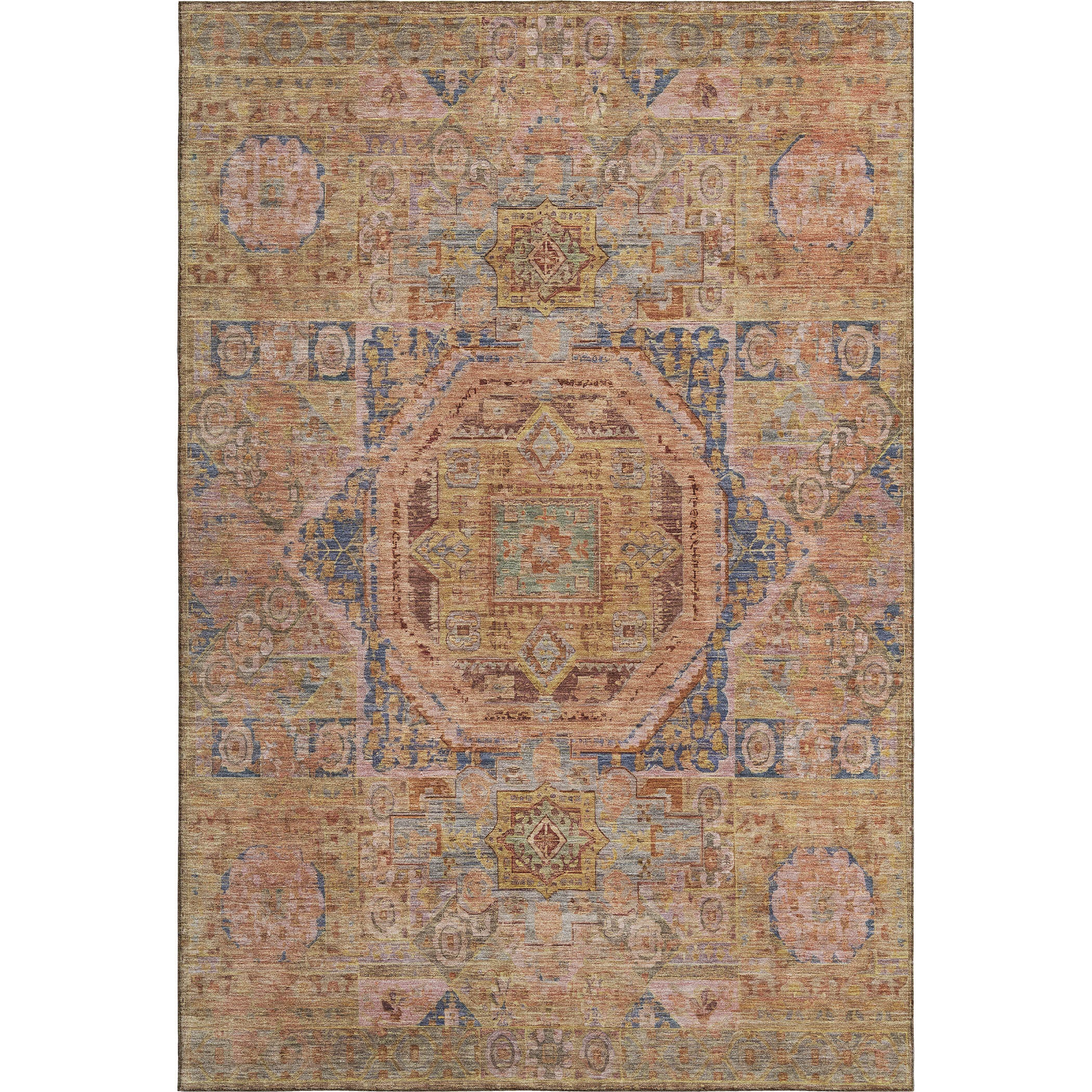 Dublin Machine Washable Traditional Paprika Orange Rug 2'6" x 3'10" #shape_Rectangle