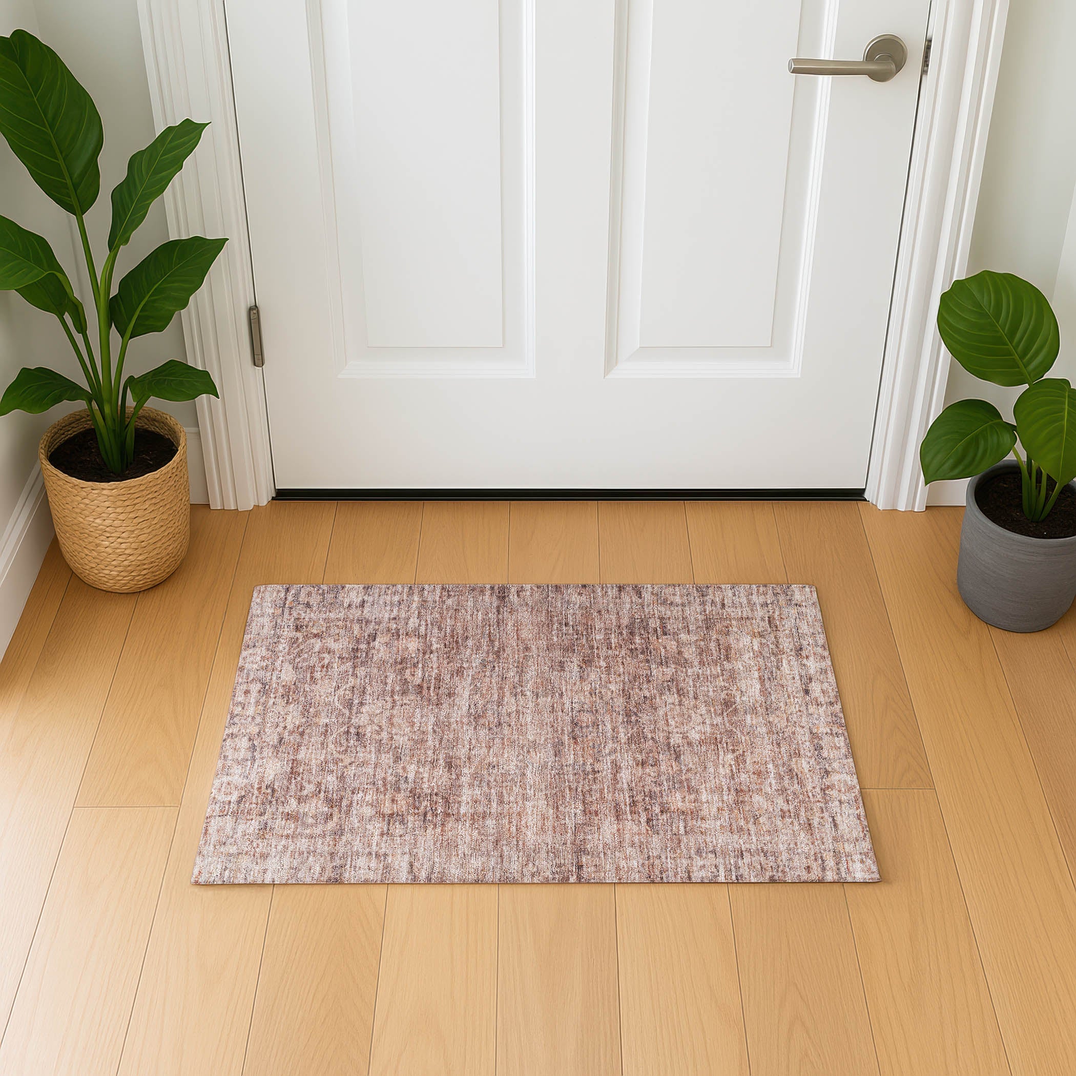 Seoul Machine Washable Traditional Paprika Orange Rug 1'8" x 2'6" #shape_Rectangle