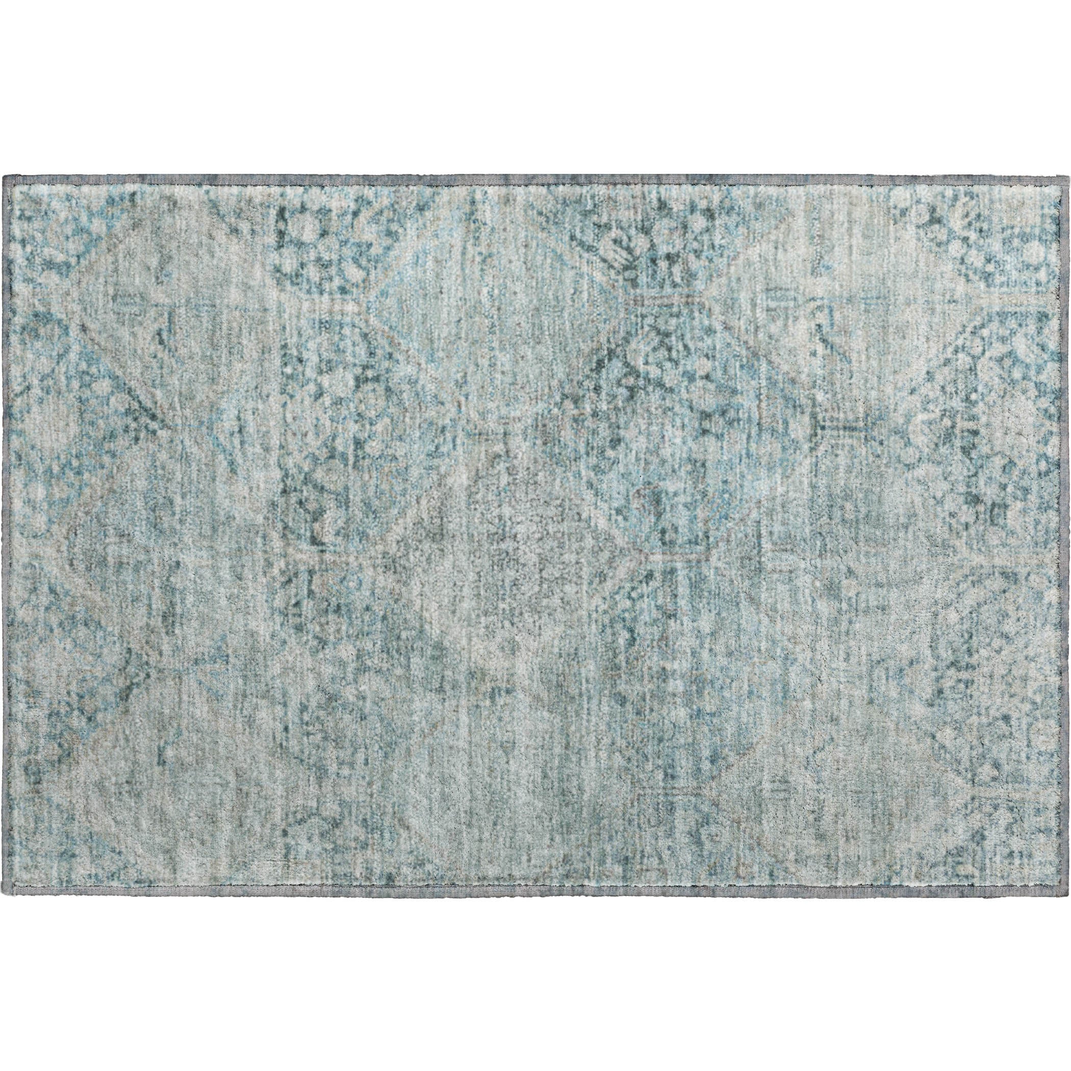 Lucerne Machine Washable Transitional Blue Rug 1'8" x 2'6" #shape_Rectangle