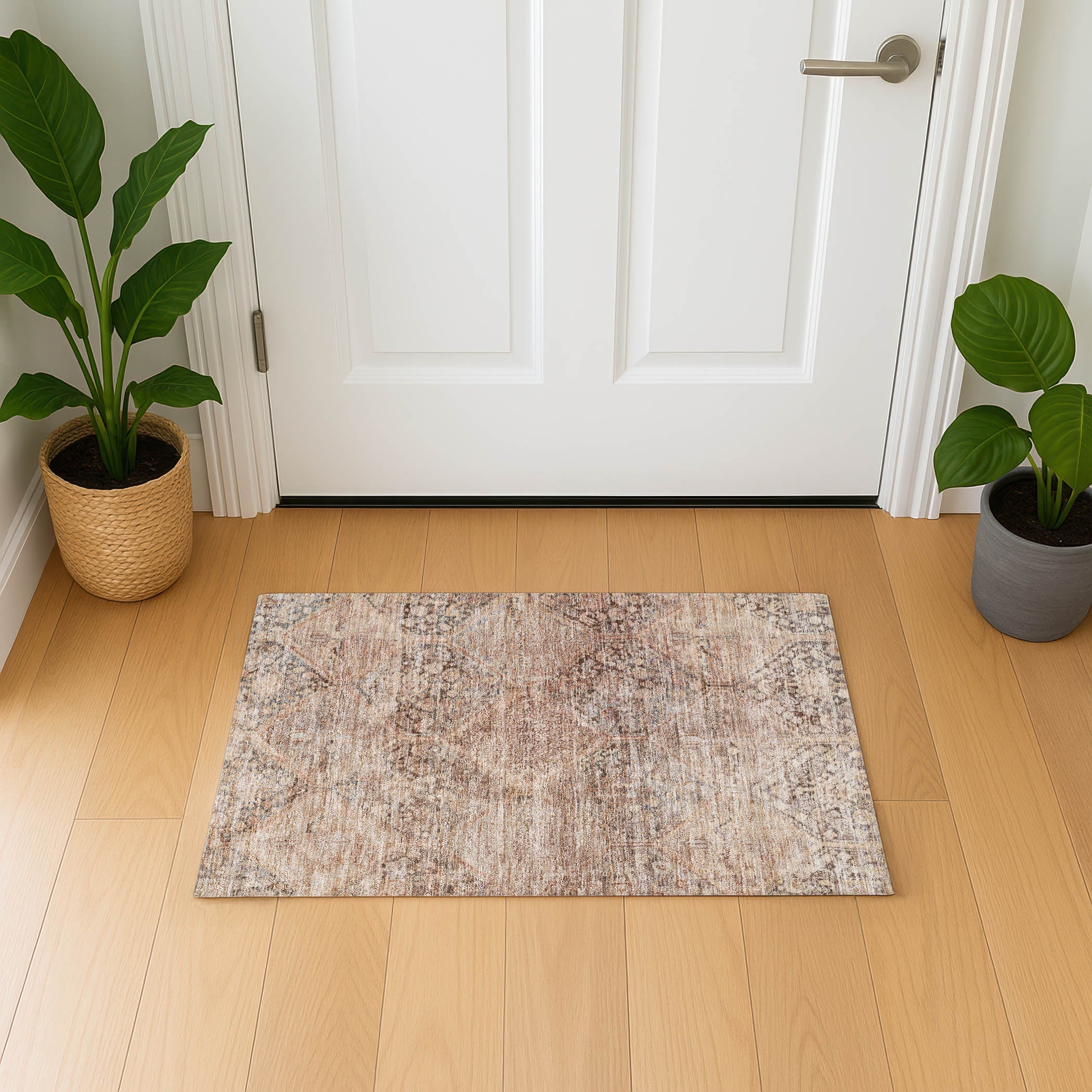 Lucerne Machine Washable Transitional Copper Orange Rug 1'8" x 2'6" #shape_Rectangle