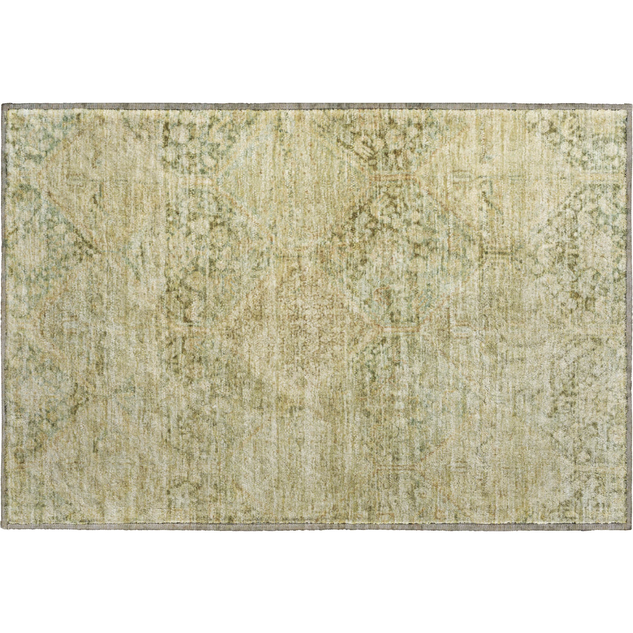 Lucerne Machine Washable Transitional Fern Green Rug 1'8" x 2'6" #shape_Rectangle