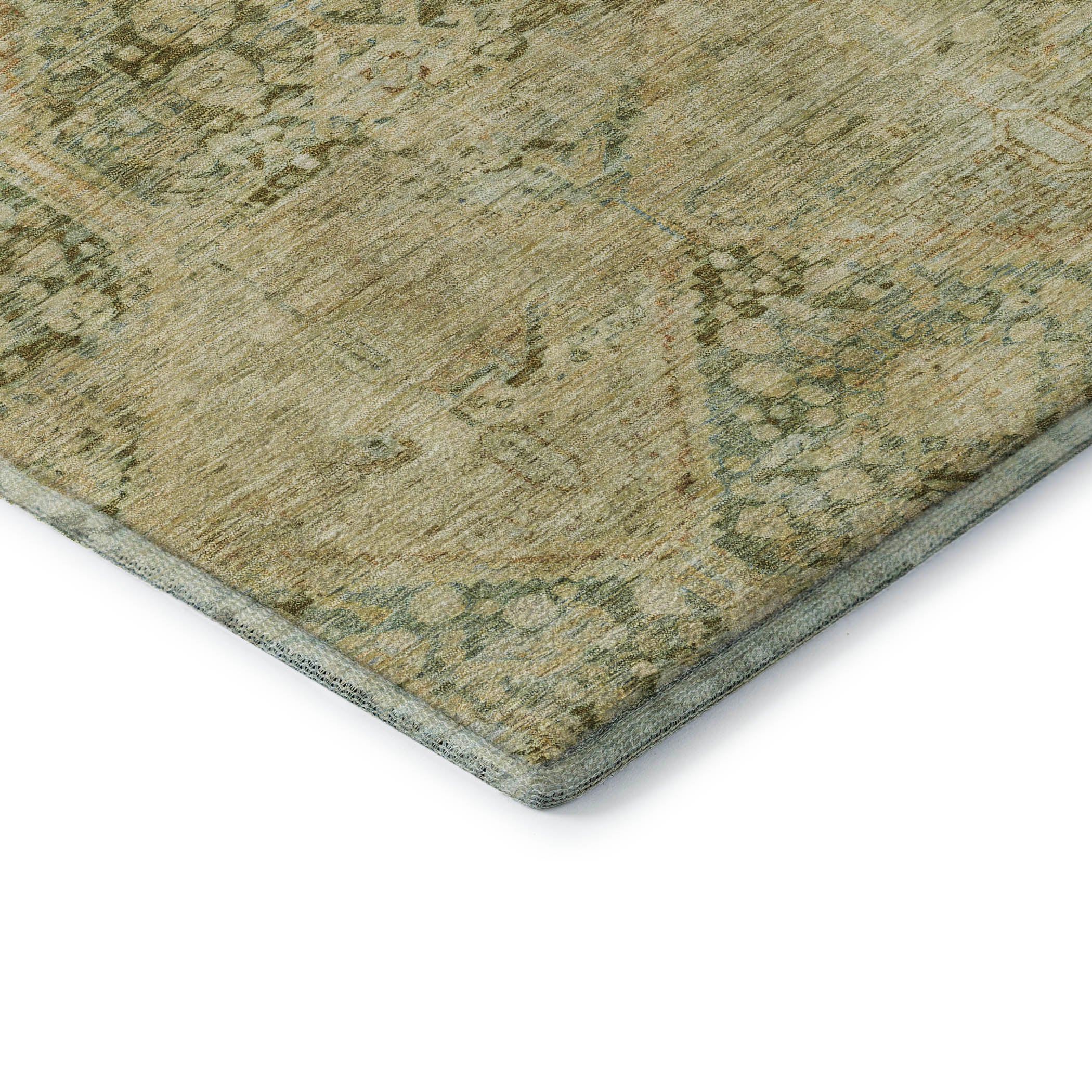 Lucerne Machine Washable Transitional Fern Green Rug 1'8" x 2'6" #shape_Rectangle