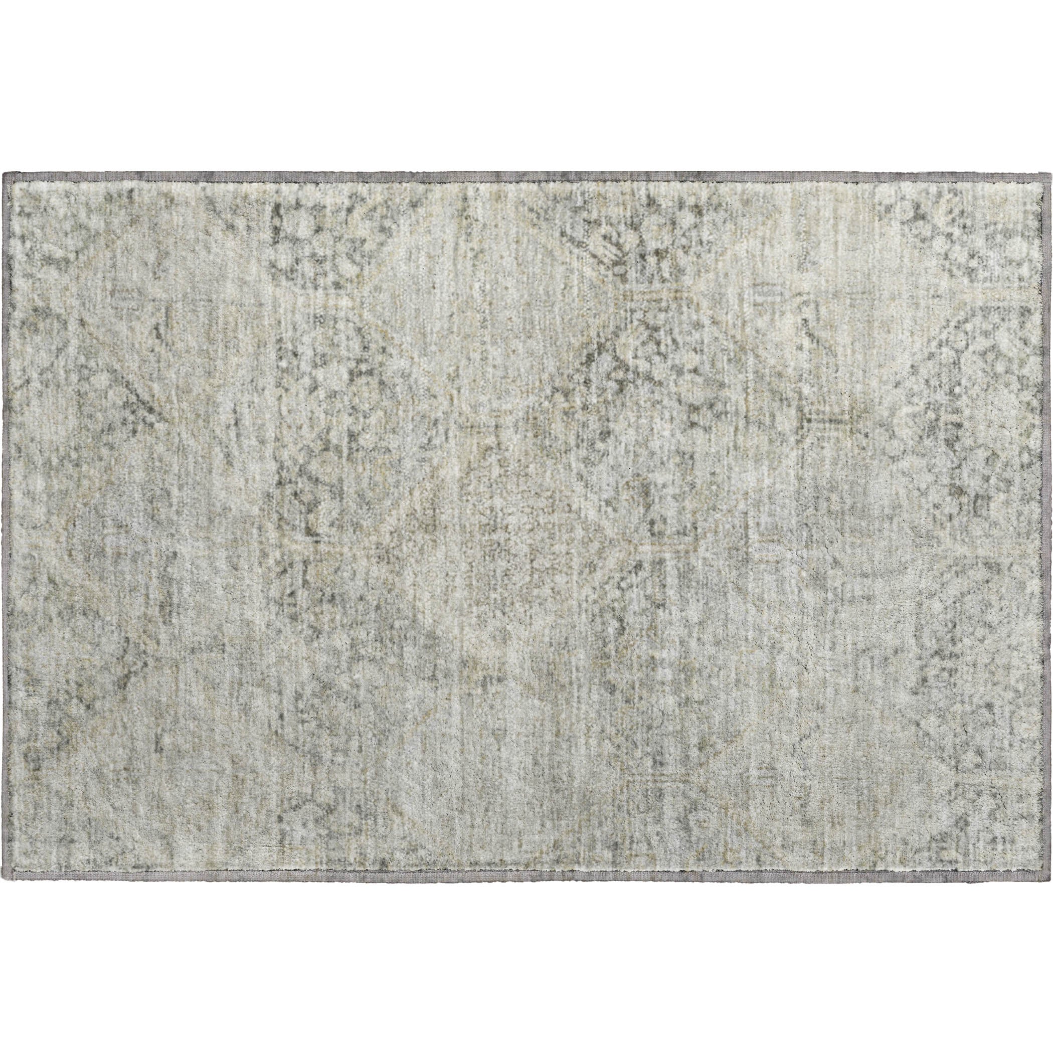 Lucerne Machine Washable Transitional Pewter Gray Rug 1'8" x 2'6" #shape_Rectangle
