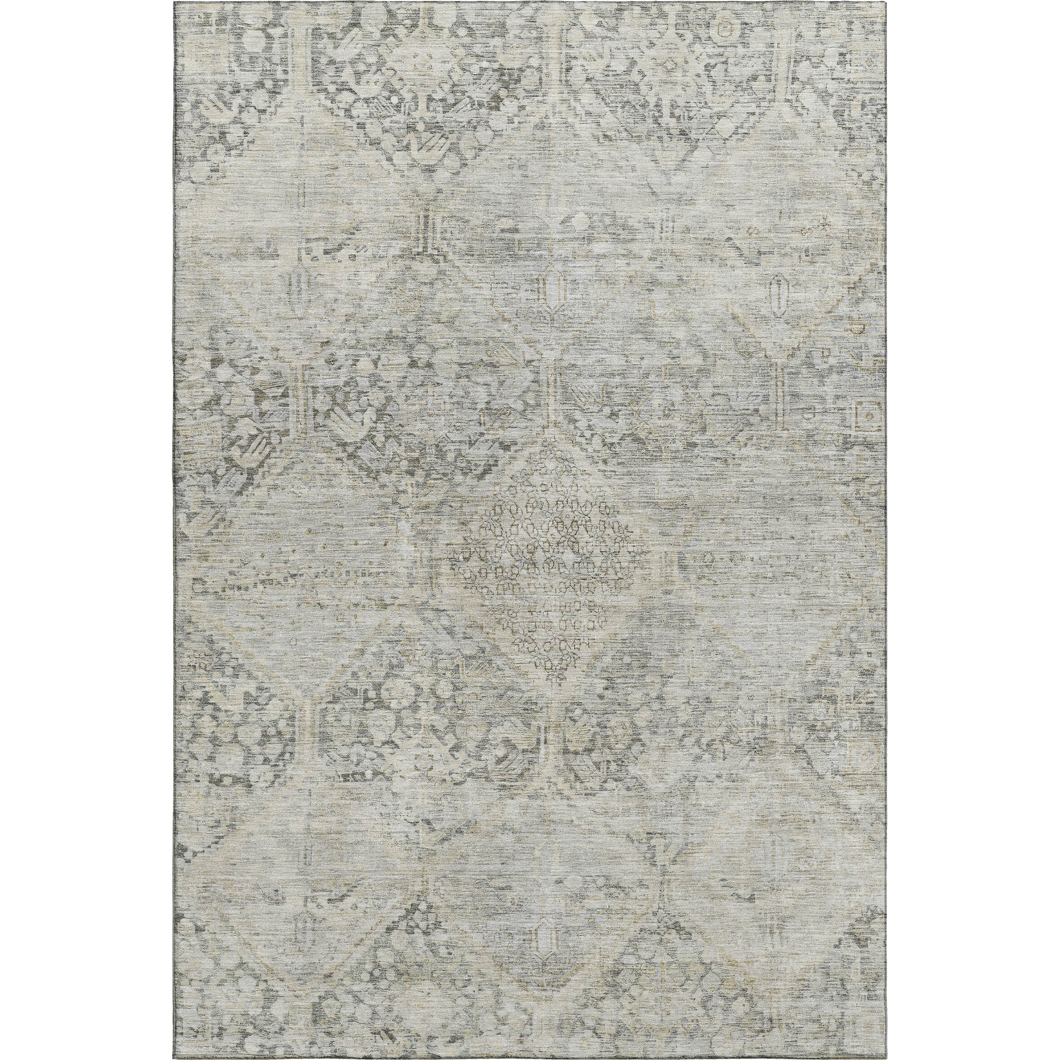Lucerne Machine Washable Transitional Pewter Gray Rug 2'6" x 3'10" #shape_Rectangle