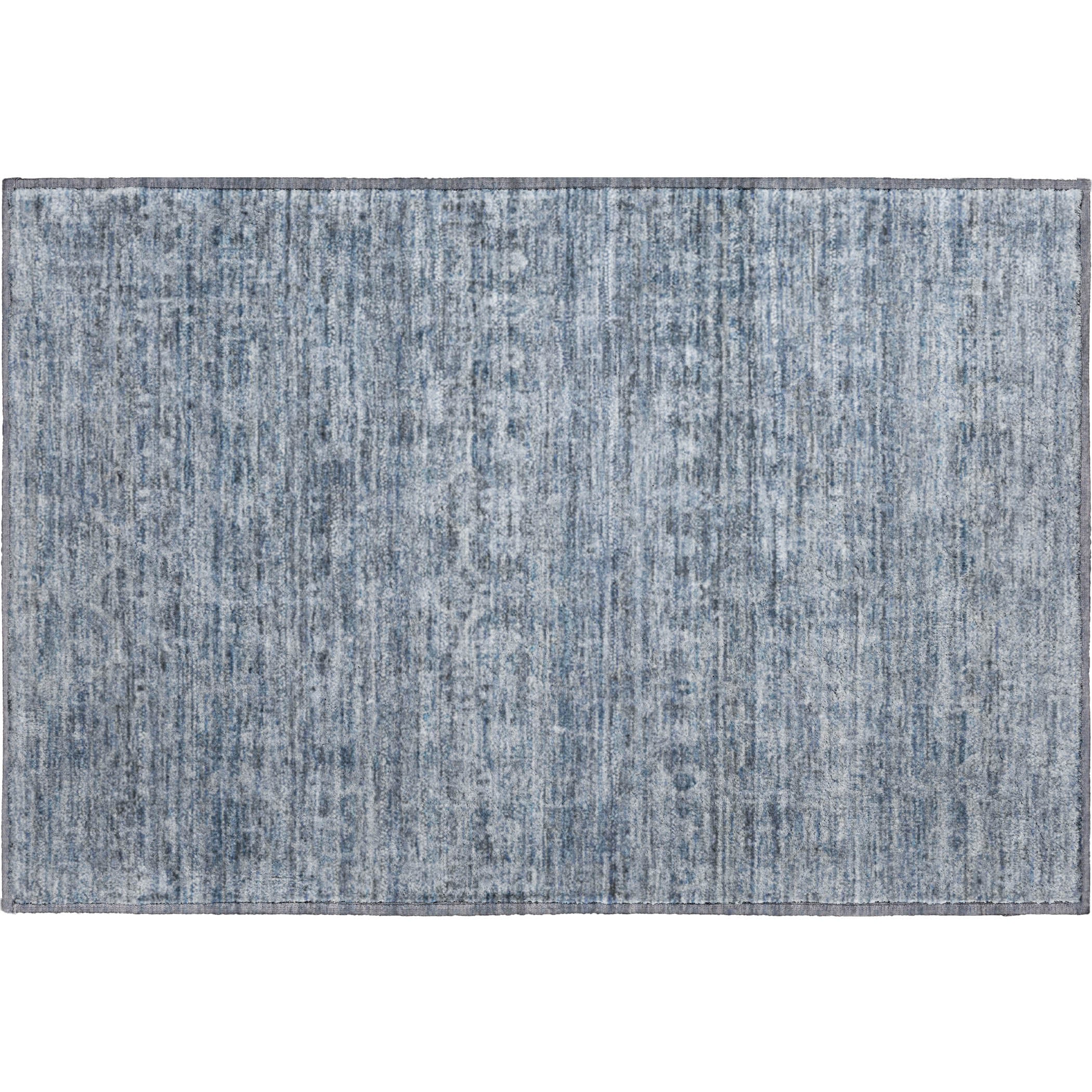 Seville Machine Washable Transitional Blue Rug 1'8" x 2'6" #shape_Rectangle