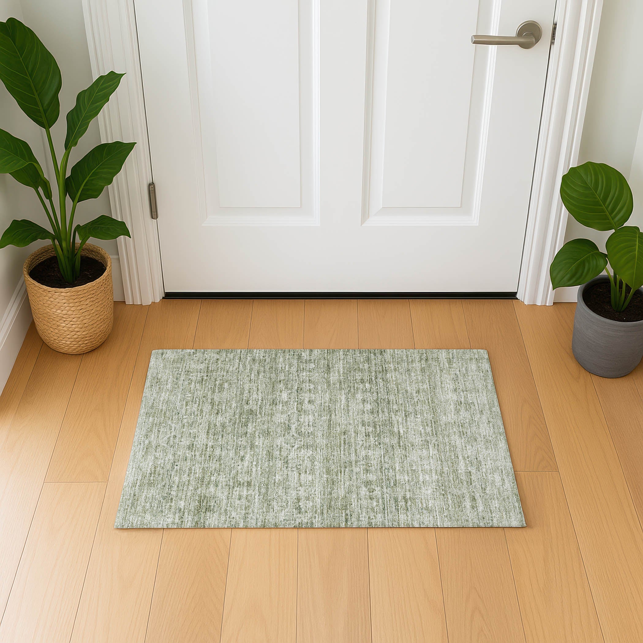 Seville Machine Washable Transitional Sage Green Rug 1'8" x 2'6" #shape_Rectangle