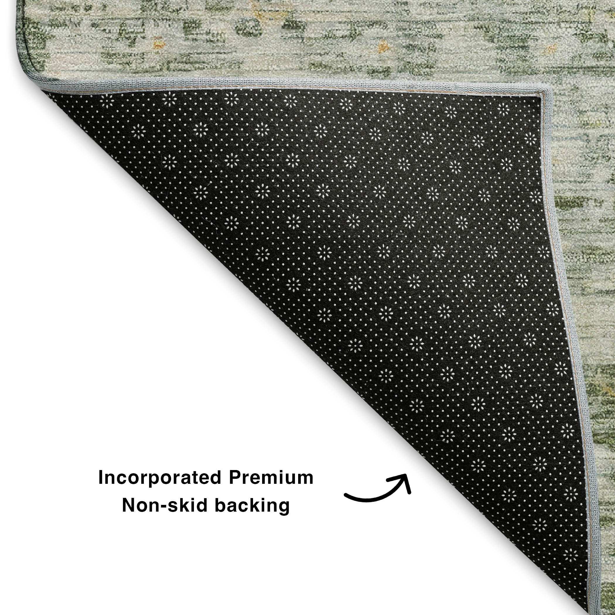 Reykjavik Machine Washable Transitional Green Rug 1'8" x 2'6" #shape_Rectangle