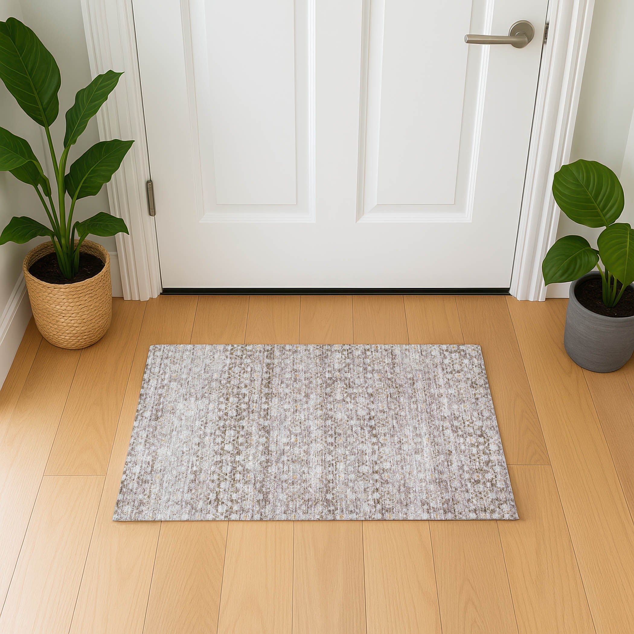 Reykjavik Machine Washable Transitional Taupe Brown Rug 1'8" x 2'6" #shape_Rectangle