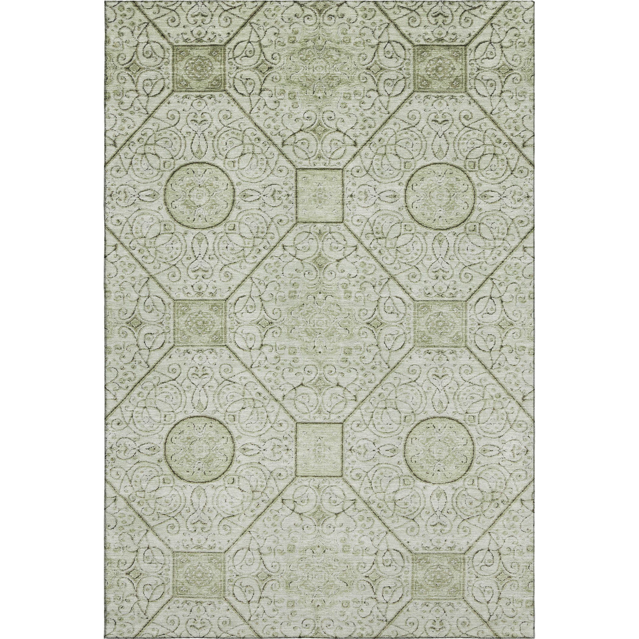 Bruges Machine Washable Transitional Aloe Green Rug 2'6" x 3'10" #shape_Rectangle