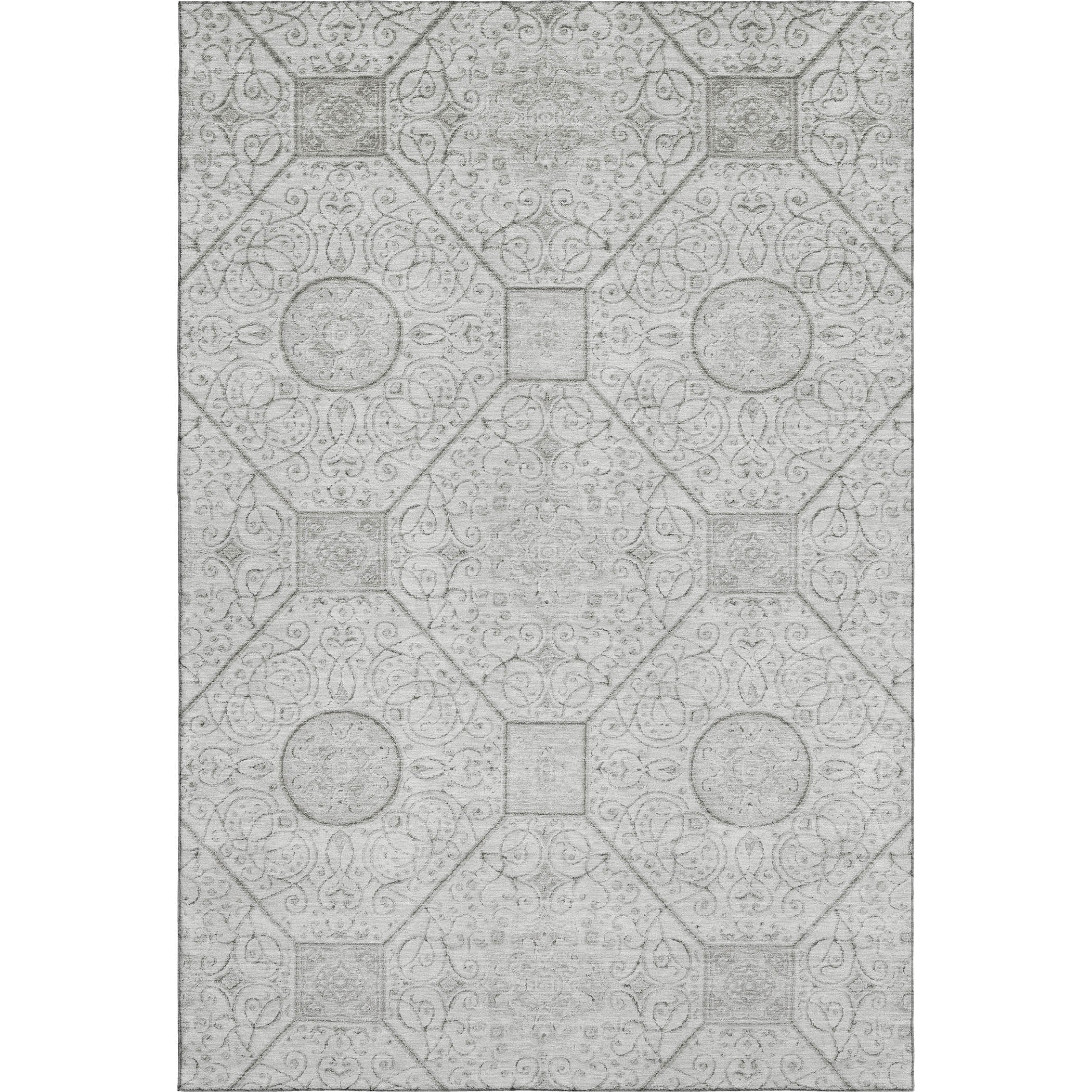 Bruges Machine Washable Transitional Silver Gray Rug 2'6" x 3'10" #shape_Rectangle