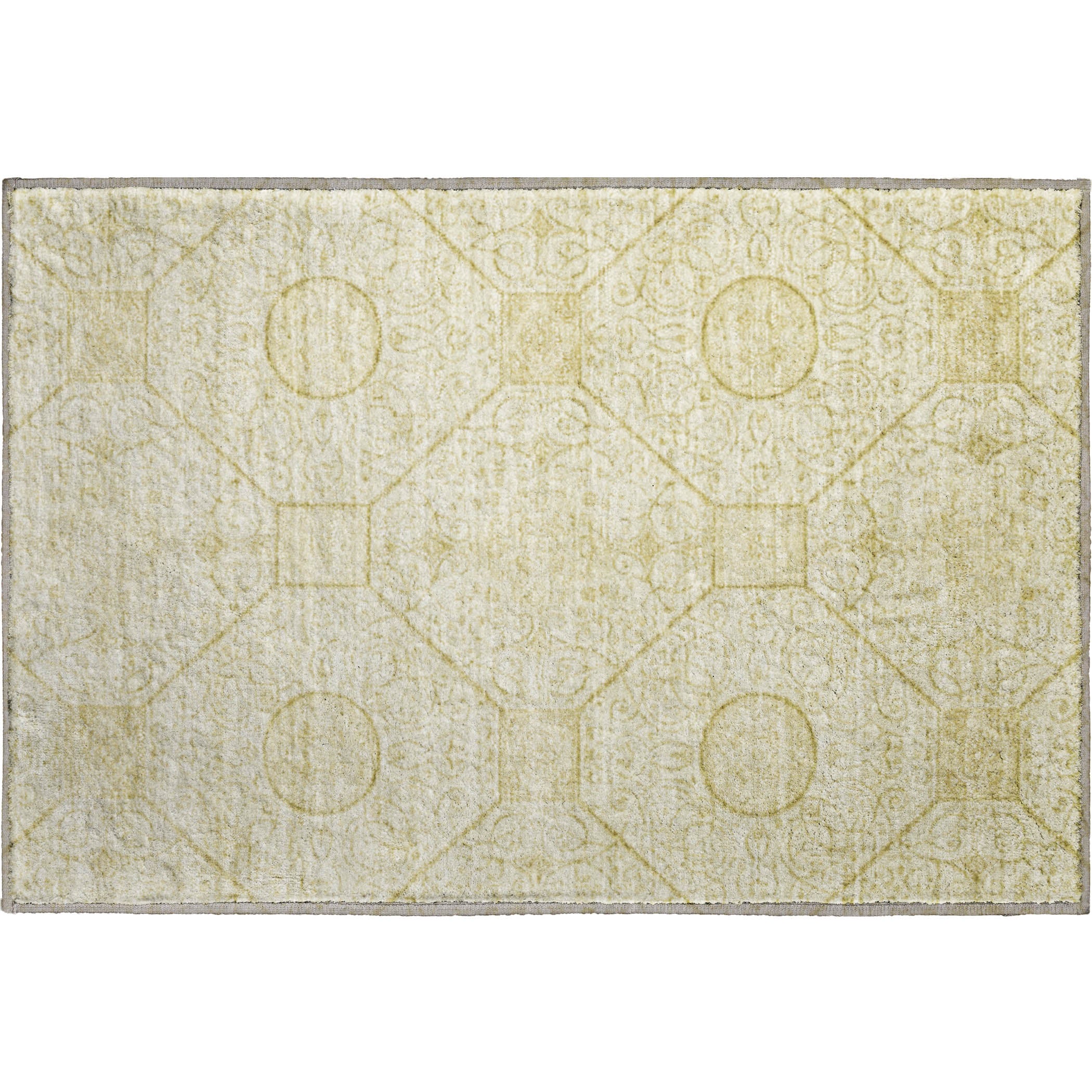 Bruges Machine Washable Transitional Wheat Gold Rug 1'8" x 2'6" #shape_Rectangle