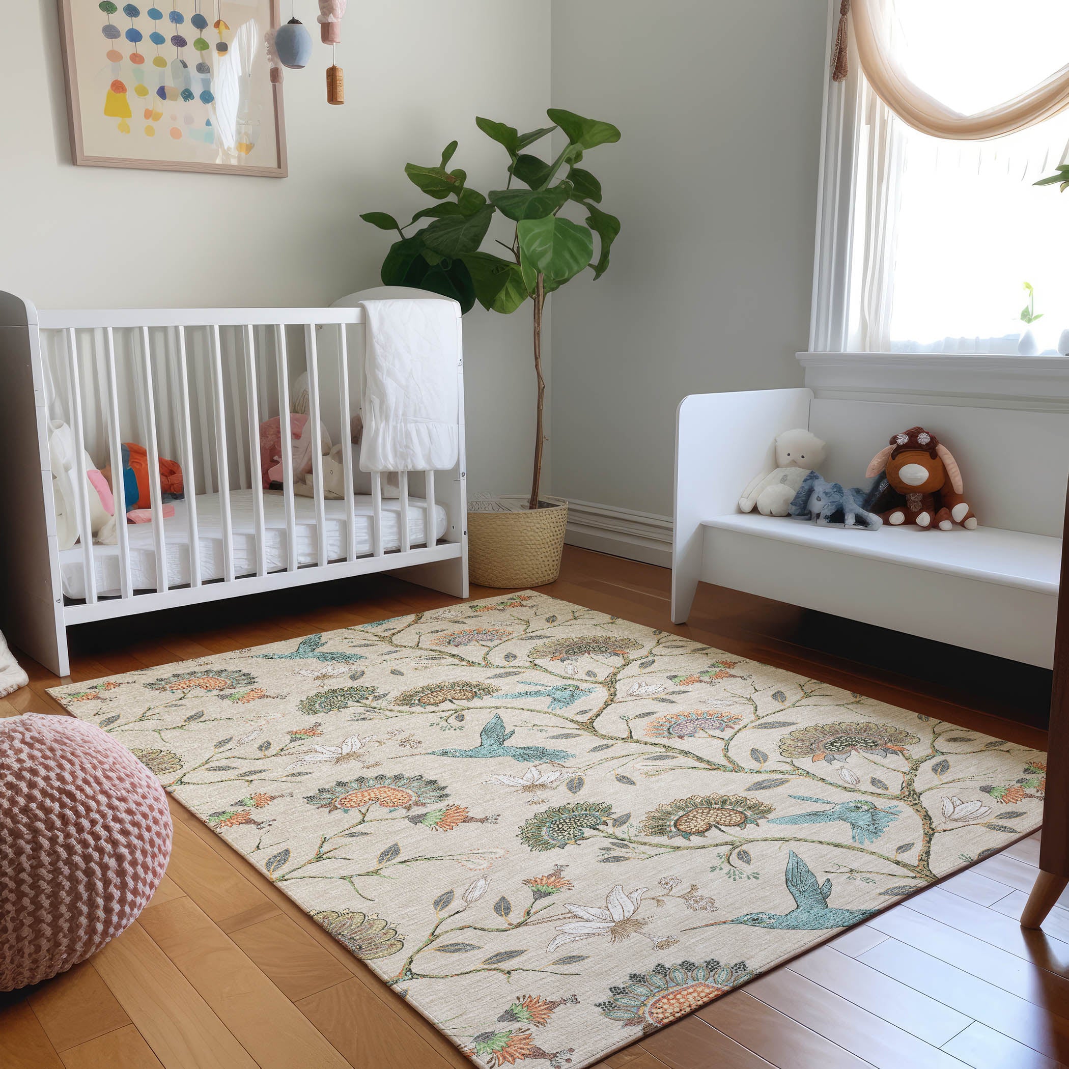 Dublin Machine Washable Kitchen Beige Rug 2'6" x 3'10" #shape_Rectangle