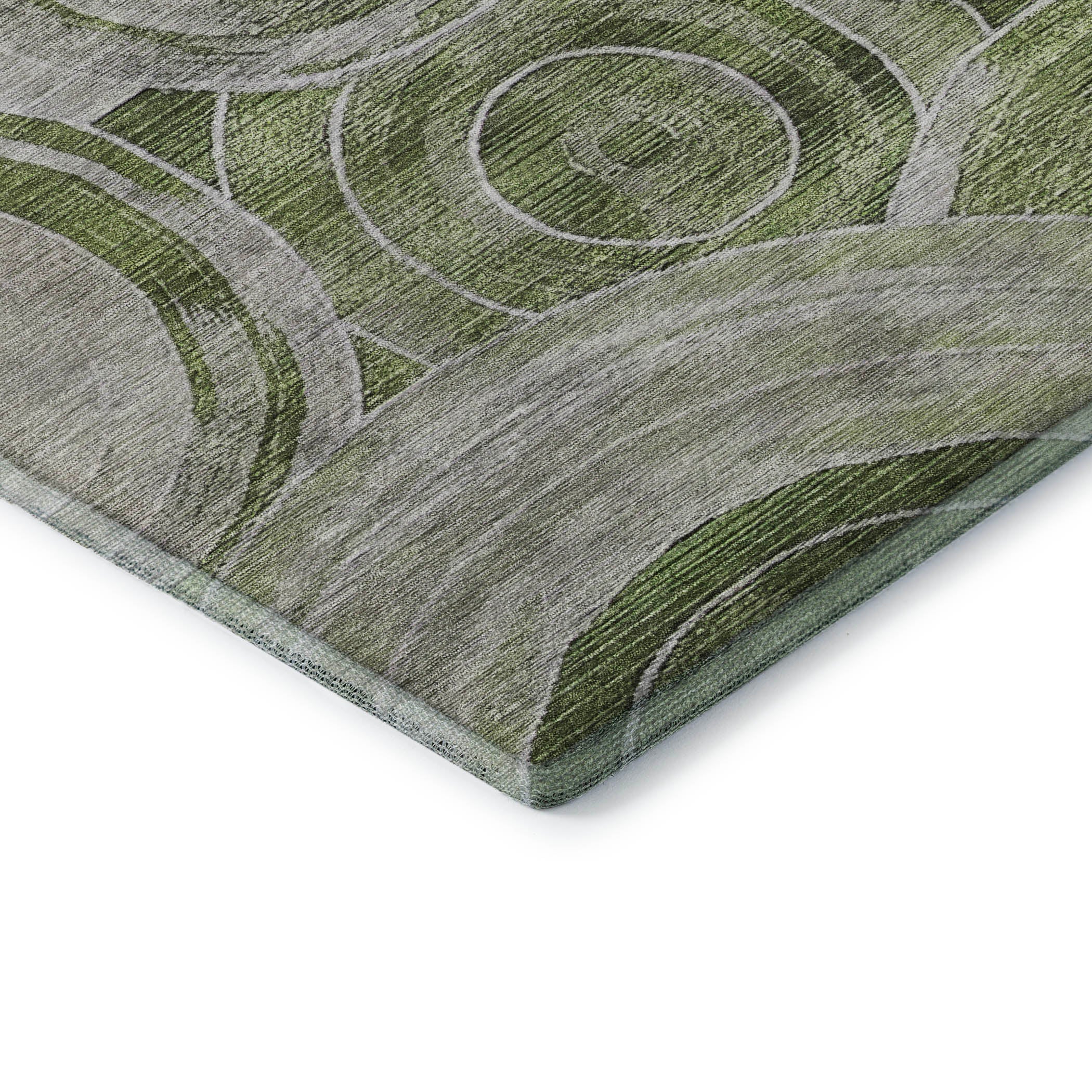 Colombo Machine Washable Transitional Aloe Green Rug 1'8" x 2'6" #shape_Rectangle