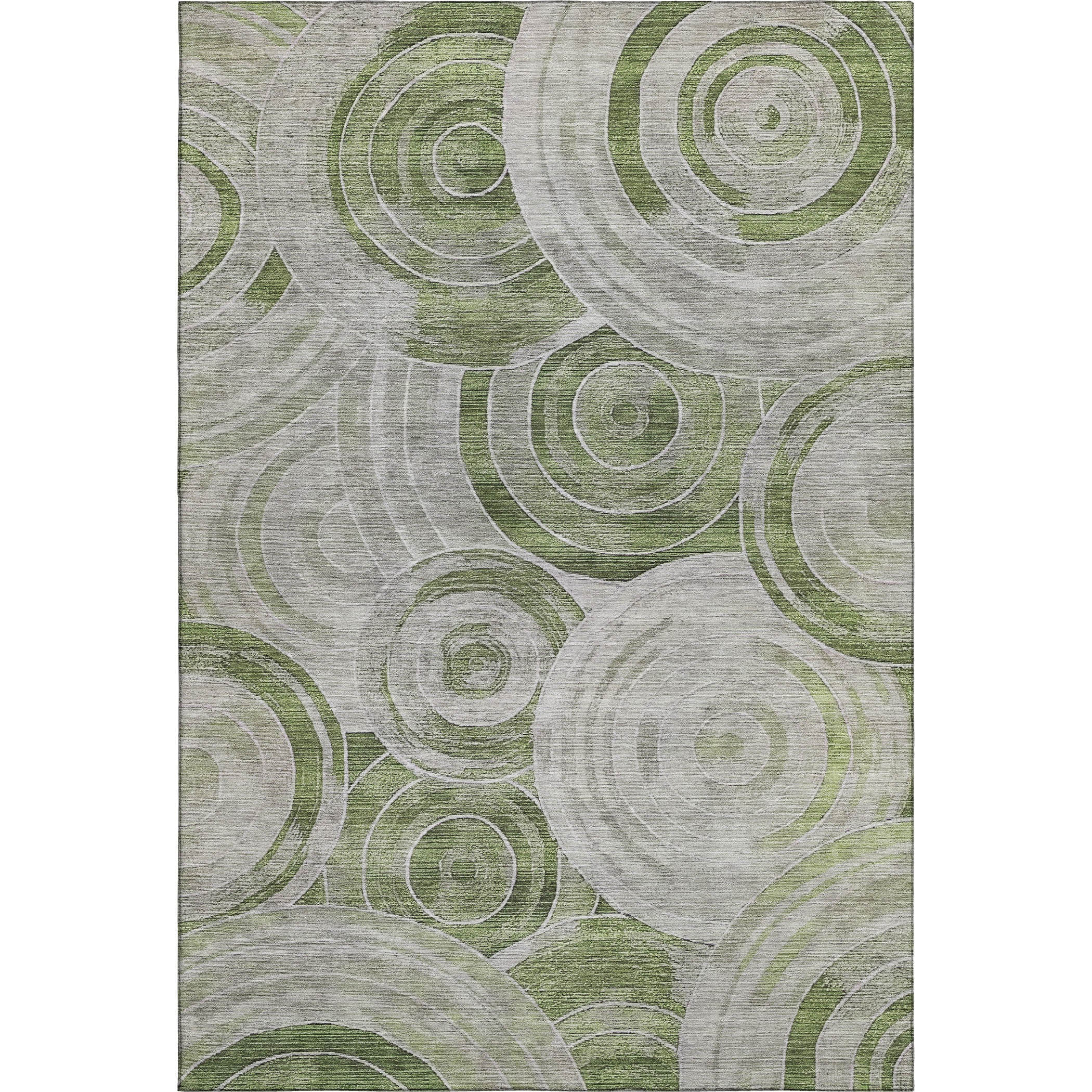 Colombo Machine Washable Transitional Aloe Green Rug 2'6" x 3'10" #shape_Rectangle