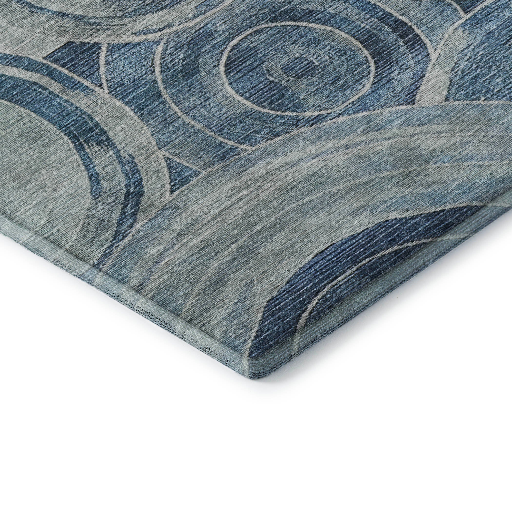 Colombo Machine Washable Transitional Blue Rug 1'8" x 2'6" #shape_Rectangle