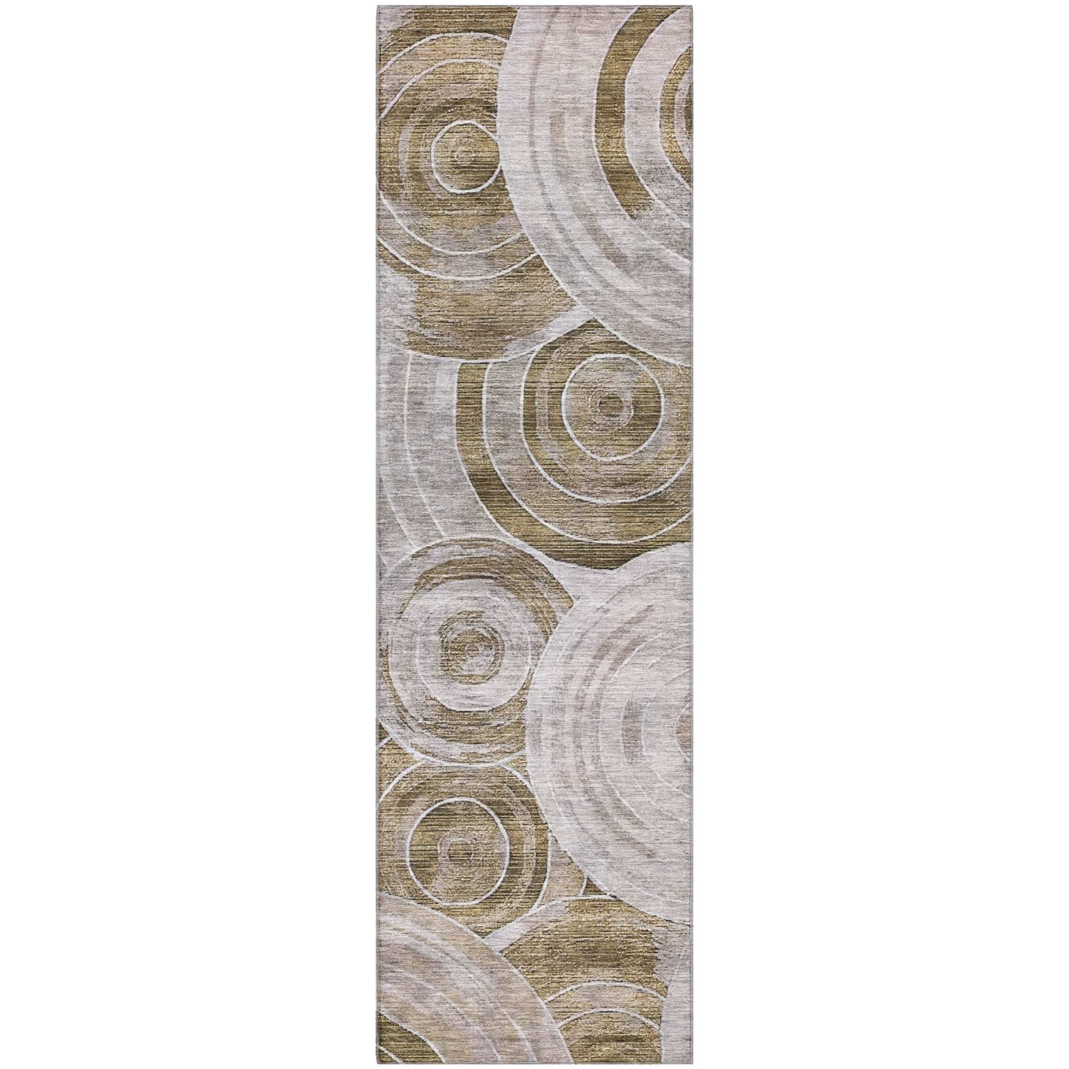 Colombo Machine Washable Transitional Brown Rug 2'3" x 7'6" #shape_Runner