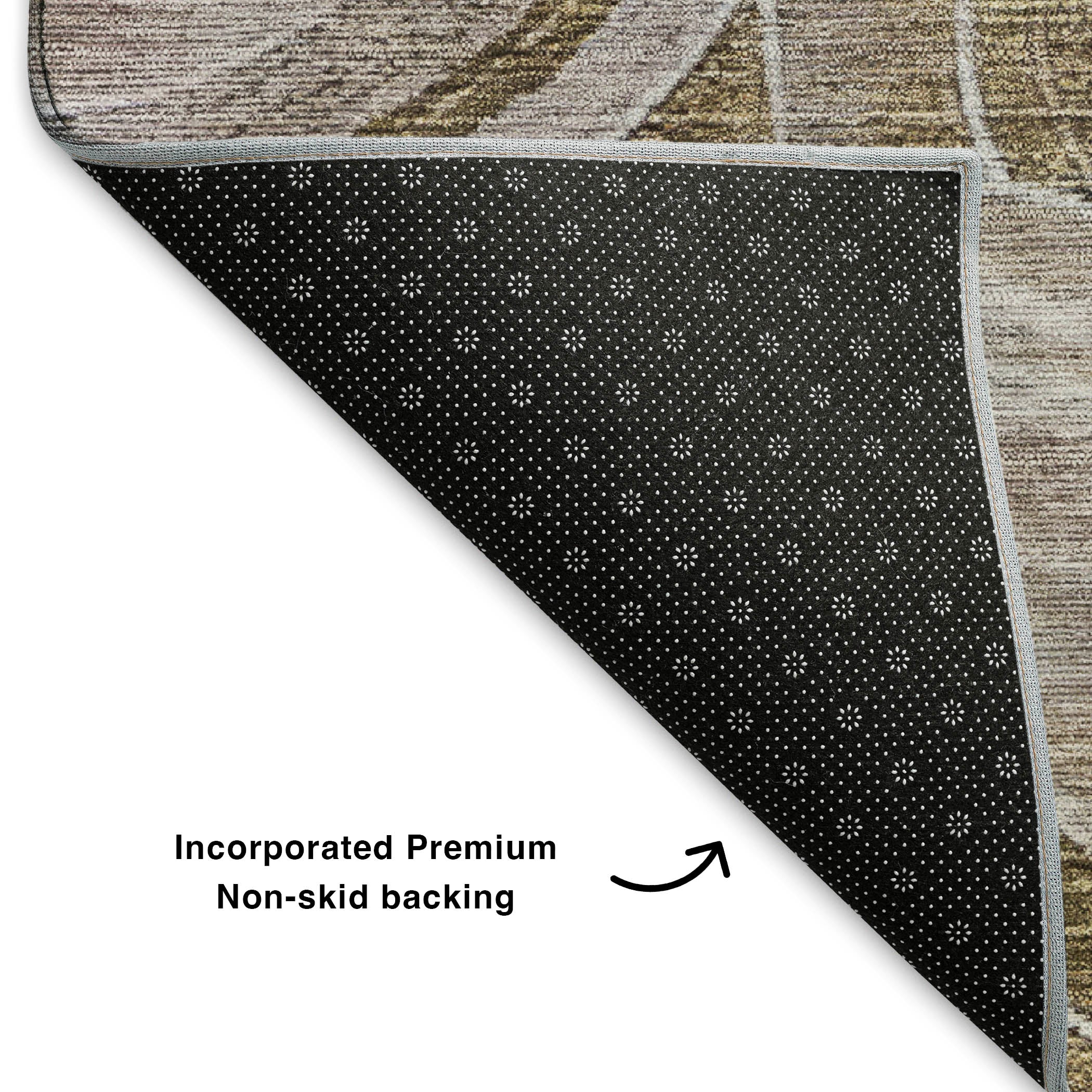 Colombo Machine Washable Transitional Brown Rug 1'8" x 2'6" #shape_Rectangle