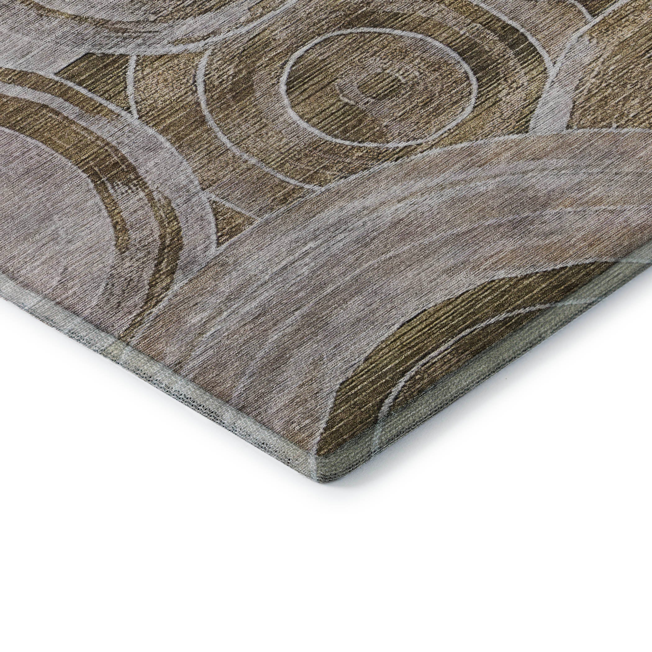 Colombo Machine Washable Transitional Brown Rug 1'8" x 2'6" #shape_Rectangle