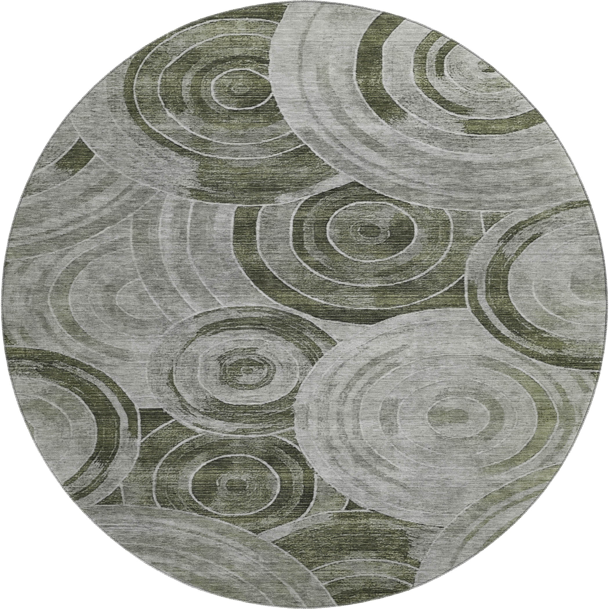 Colombo Machine Washable Transitional Taupe Brown Rug 8' x 8' #shape_Round