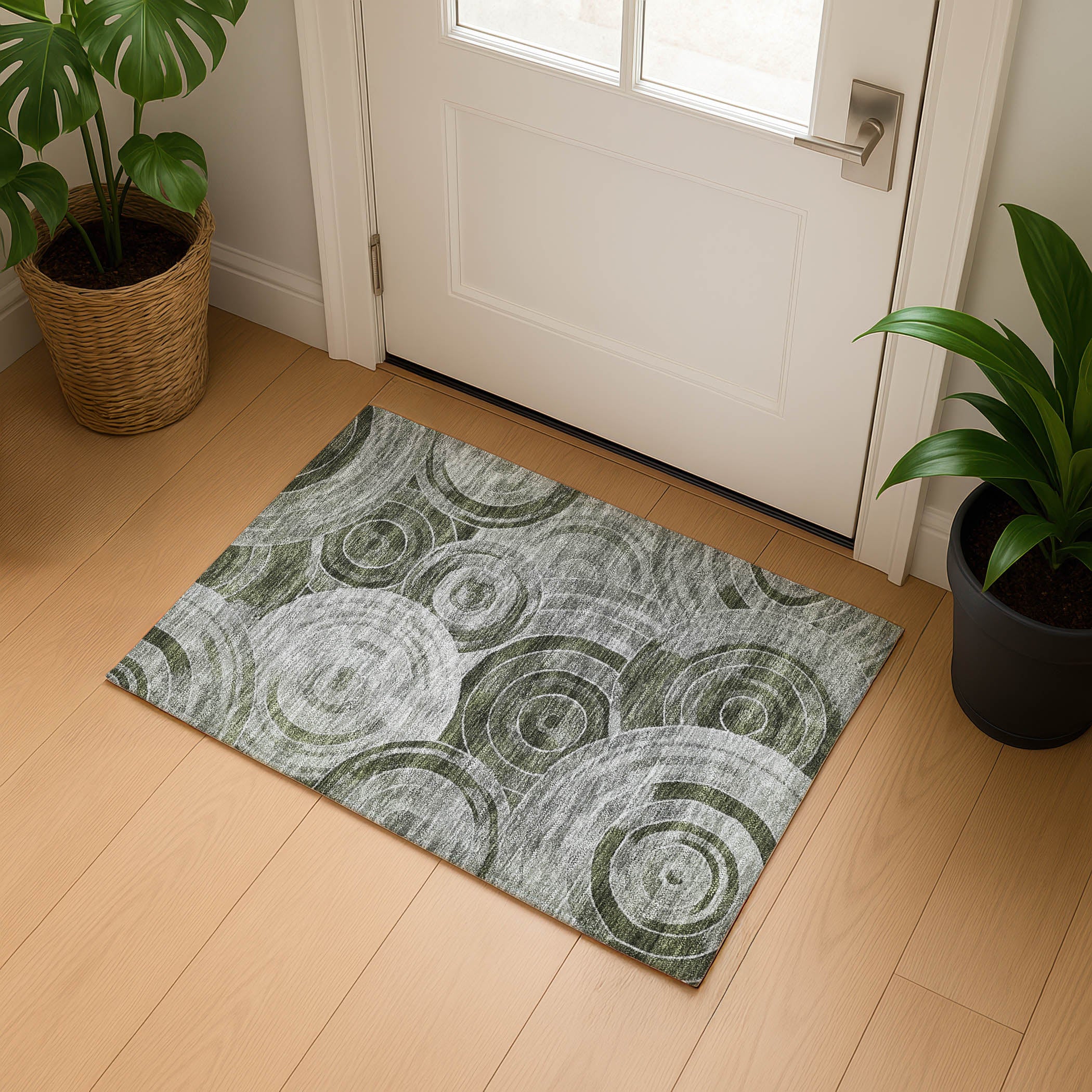 Colombo Machine Washable Transitional Taupe Brown Rug 1'8" x 2'6" #shape_Rectangle