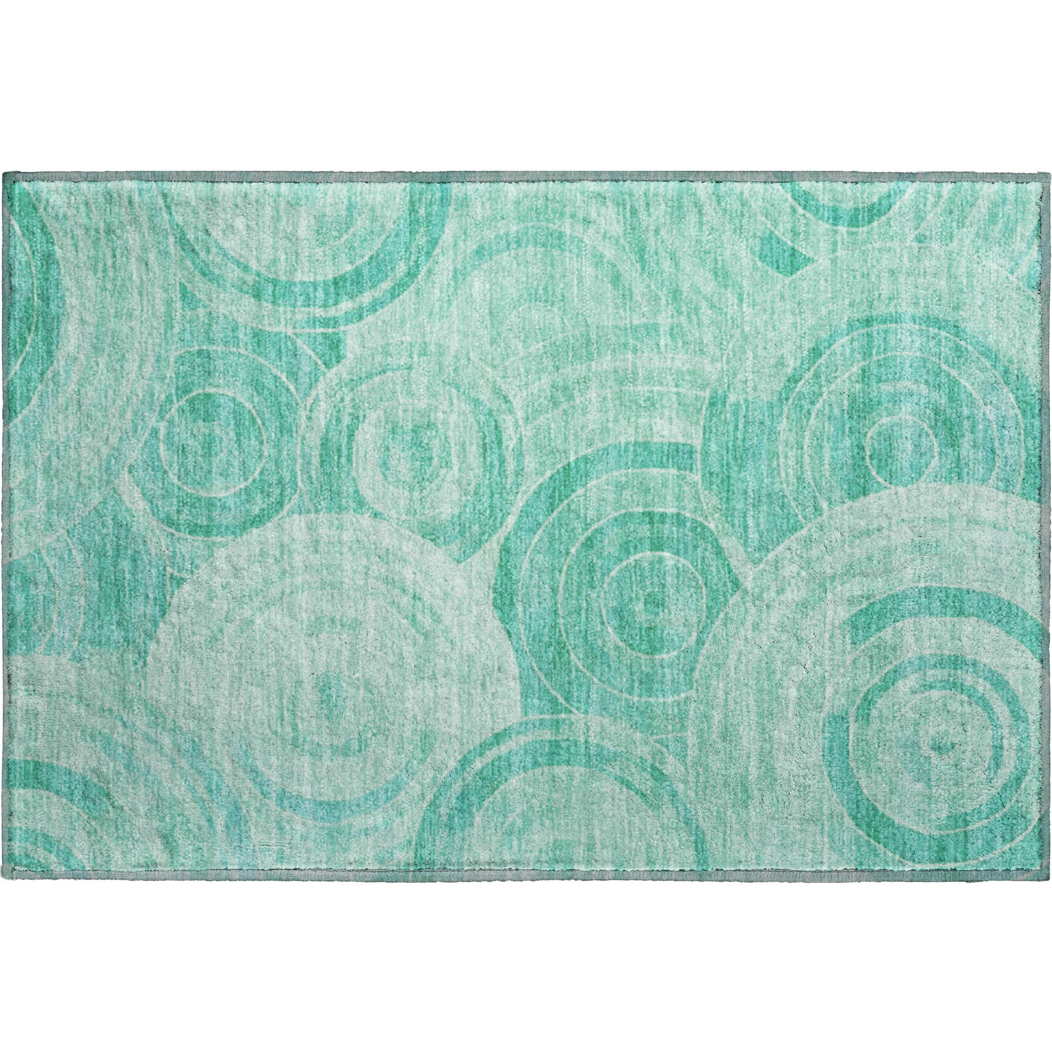 Colombo Machine Washable Transitional Teal Rug 1'8" x 2'6" #shape_Rectangle