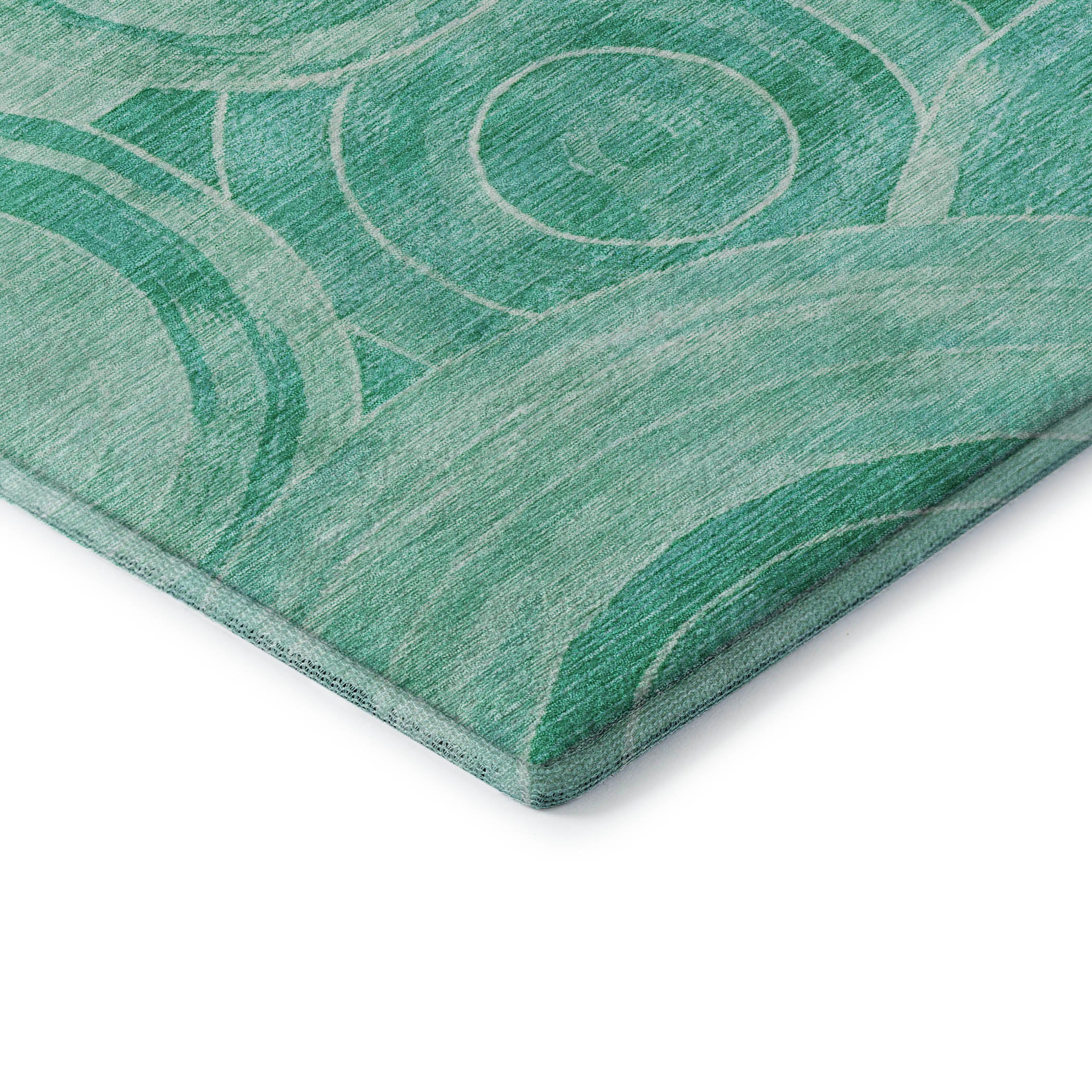 Colombo Machine Washable Transitional Teal Rug 1'8" x 2'6" #shape_Rectangle