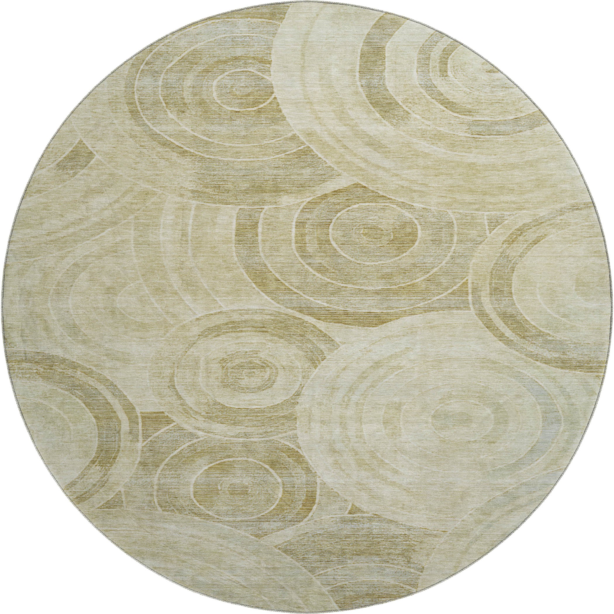 Colombo Machine Washable Transitional Wheat Gold Rug 8' x 8' #shape_Round