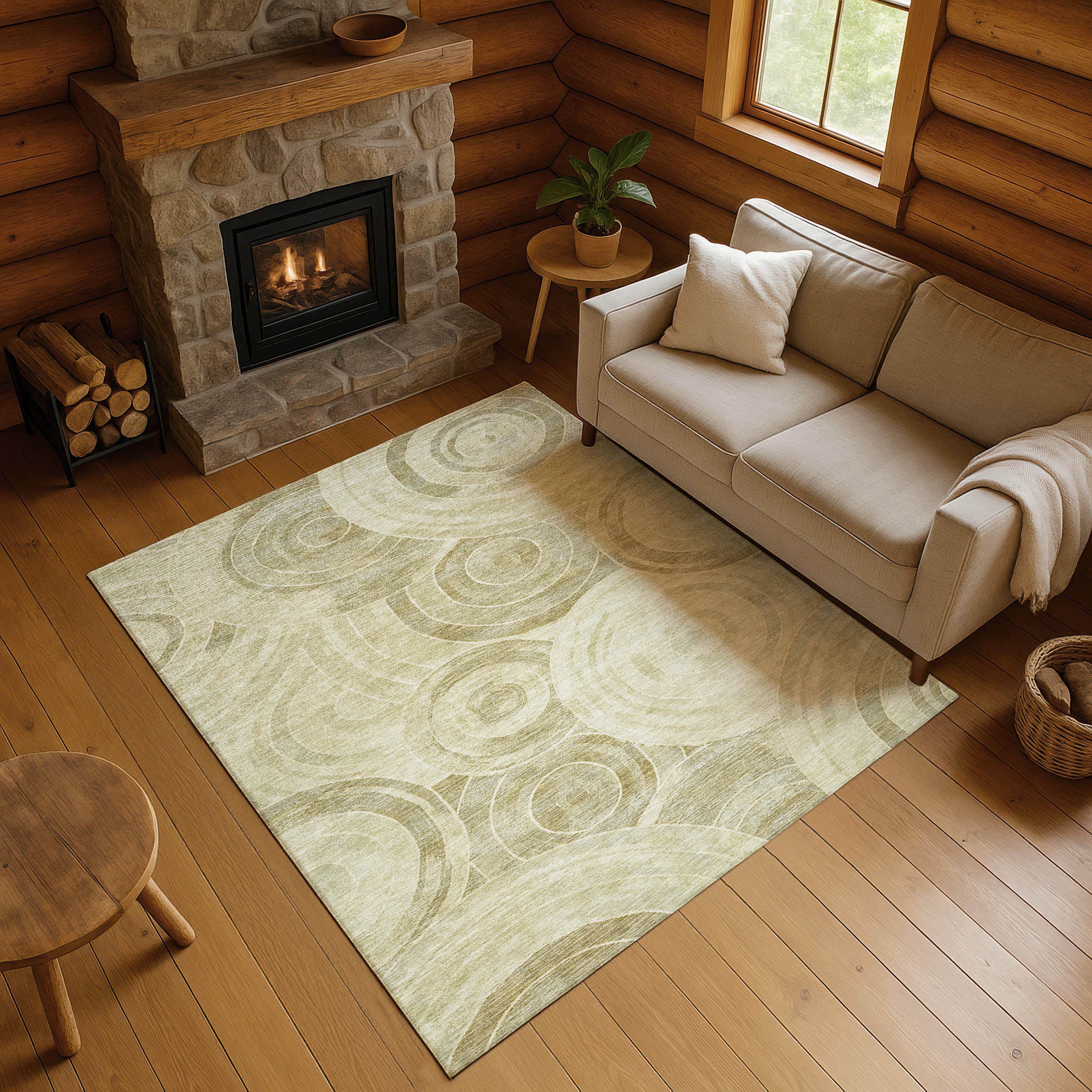 Colombo Machine Washable Transitional Wheat Gold Rug 2'6" x 3'10" #shape_Rectangle
