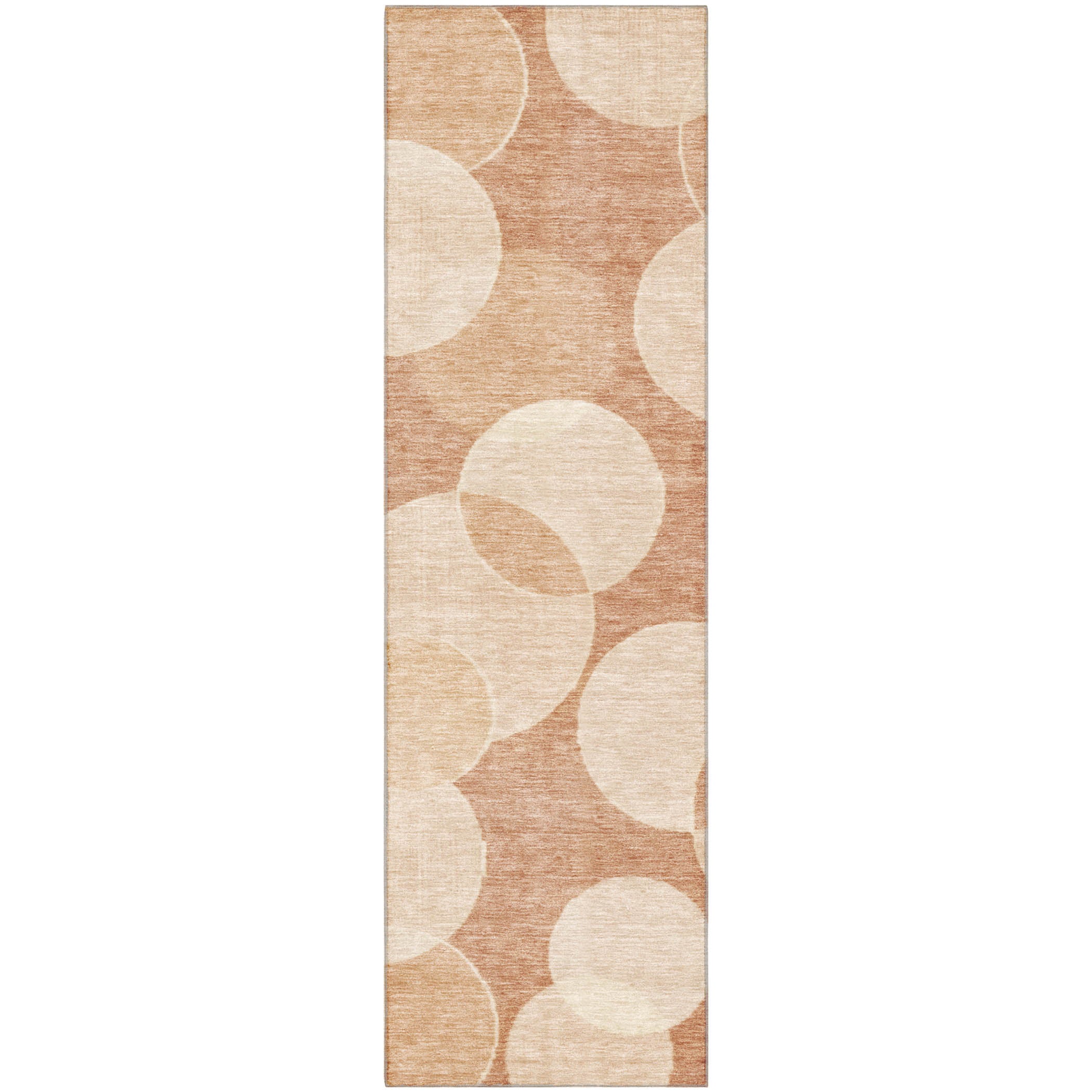 Colombo Machine Washable Transitional Coral Orange Rug 2'3" x 7'6" #shape_Runner