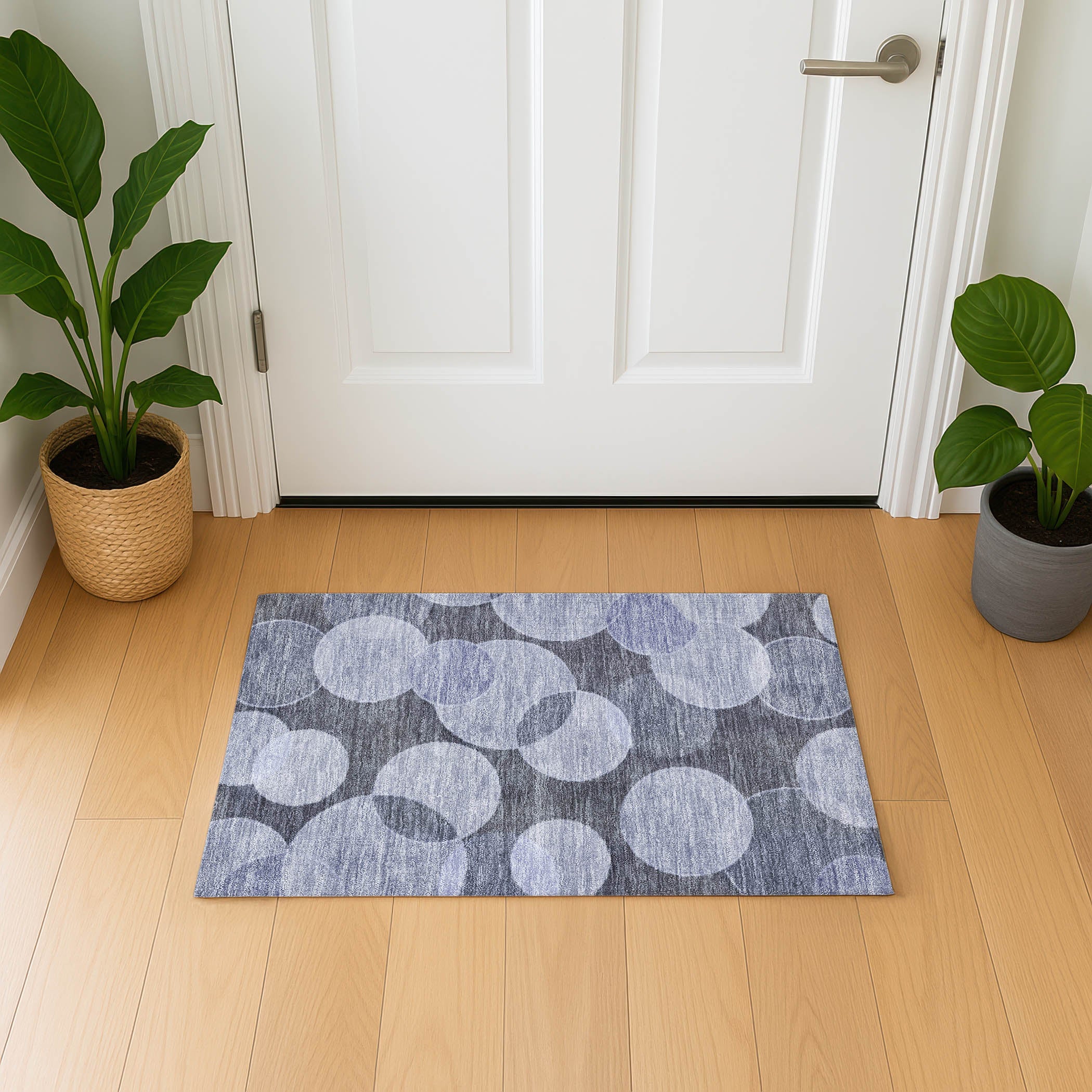 Colombo Machine Washable Transitional Denim Blue Rug 1'8" x 2'6" #shape_Rectangle