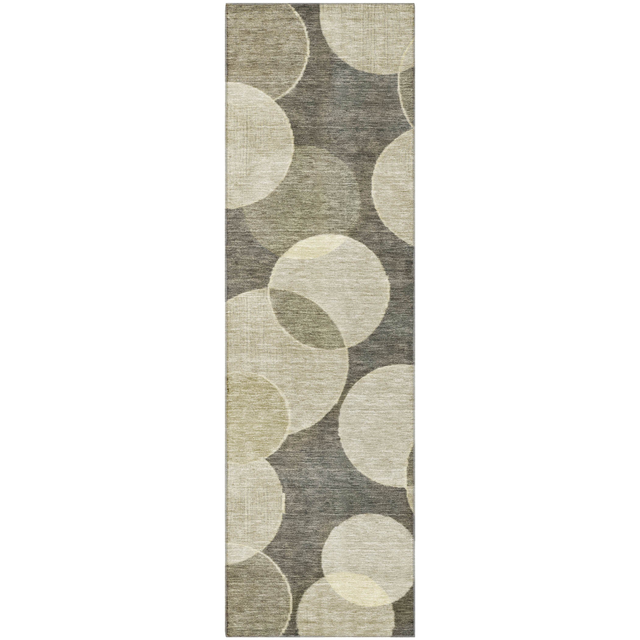 Colombo Machine Washable Transitional Taupe Brown Rug 2'3" x 7'6" #shape_Runner