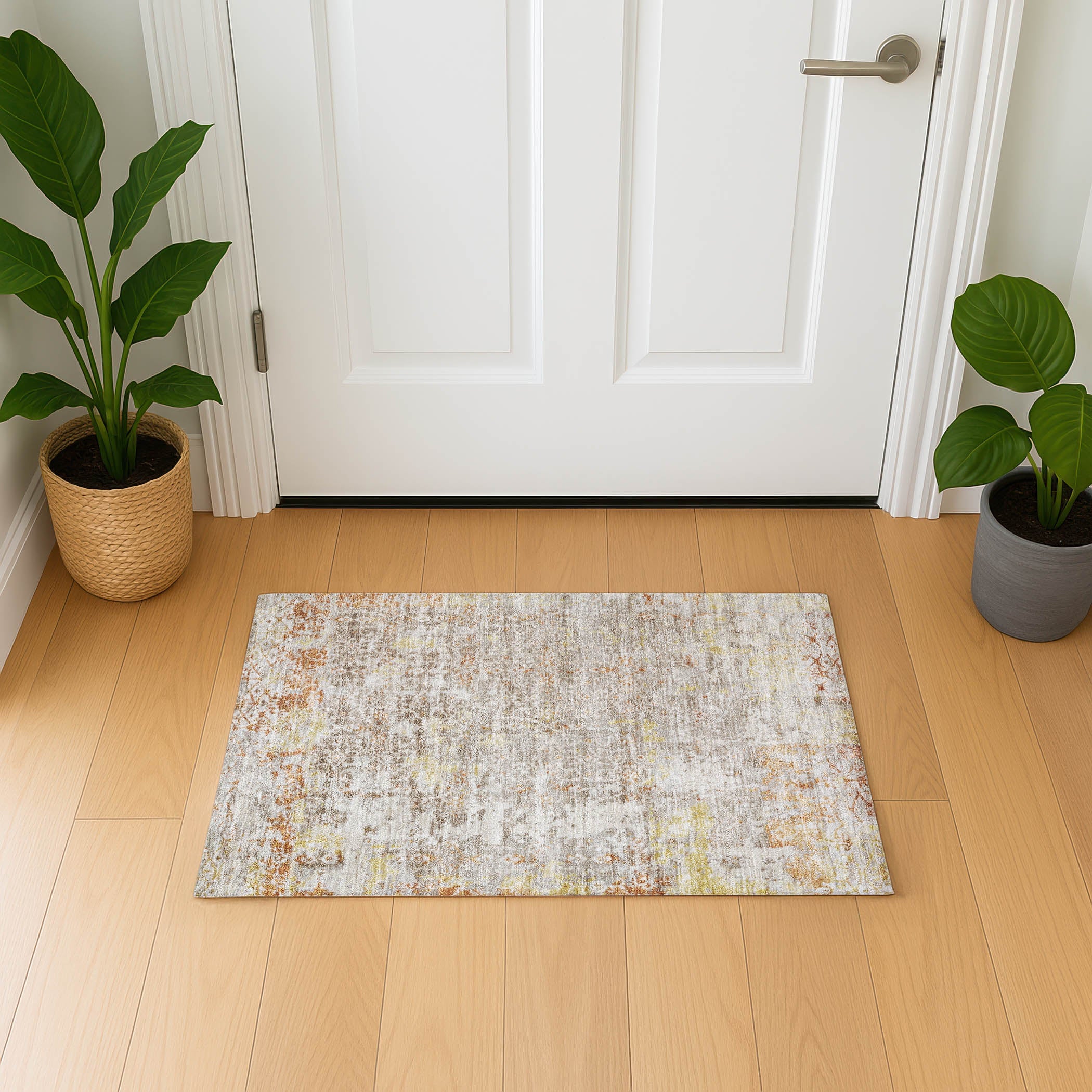 Reykjavik Machine Washable Transitional Brown Rug 1'8" x 2'6" #shape_Rectangle