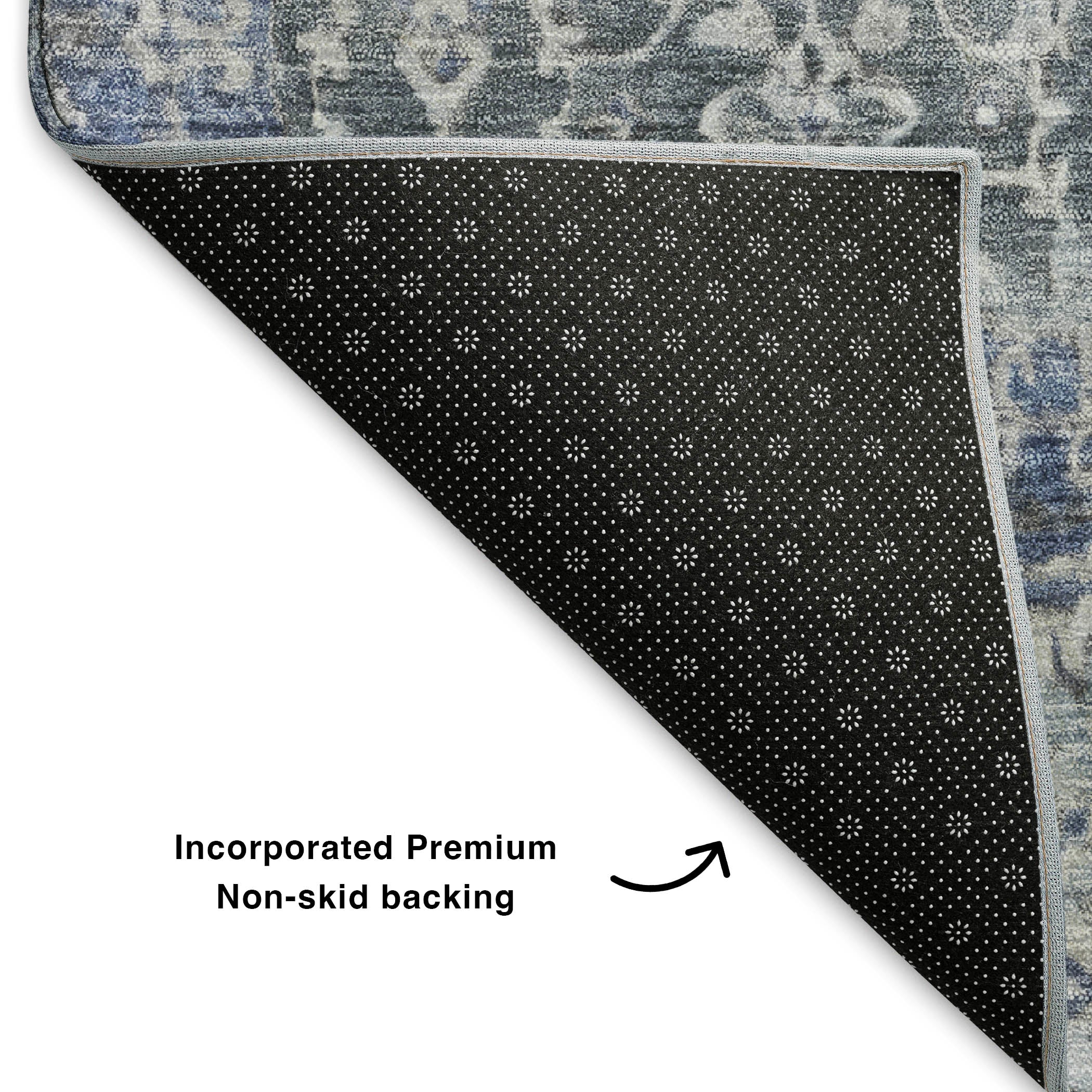 Reykjavik Machine Washable Transitional Denim Blue Rug 1'8" x 2'6" #shape_Rectangle